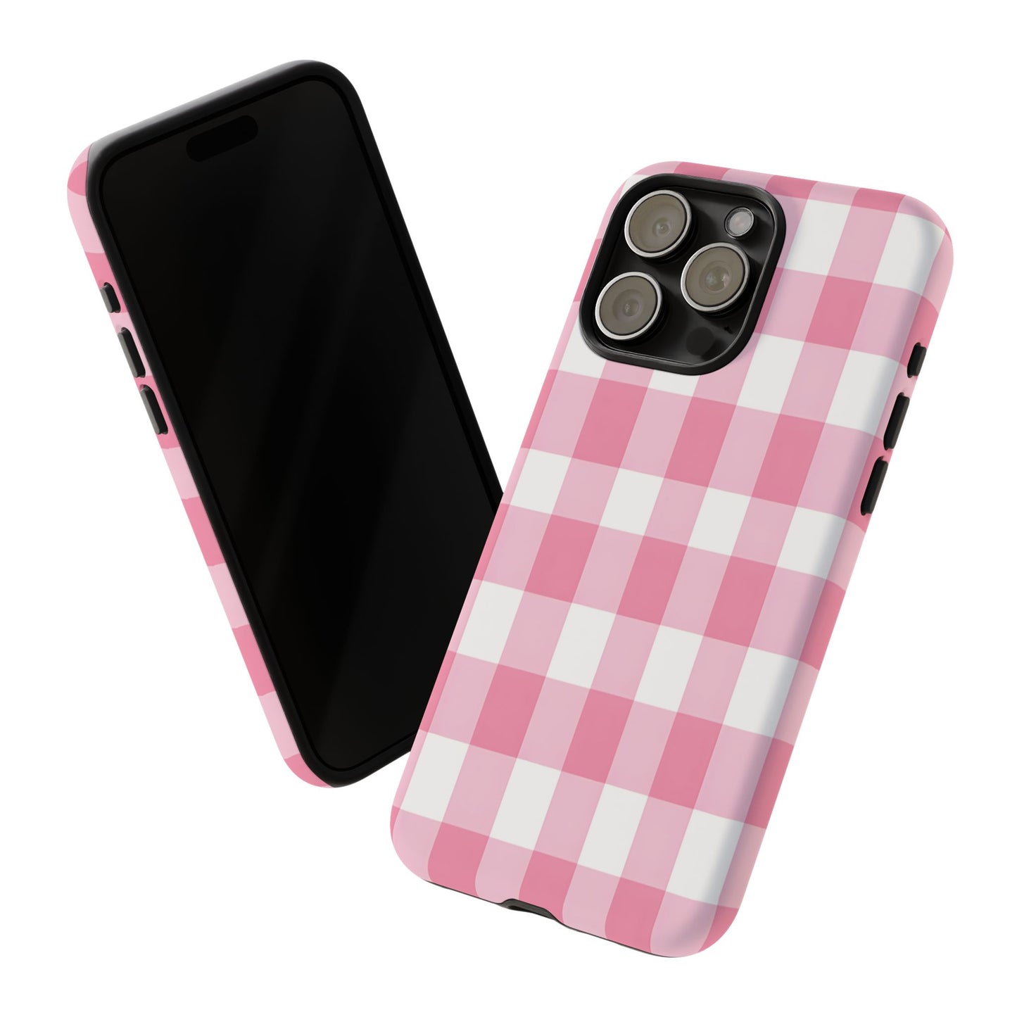 Pink Gingham Cute Phone Case Cover, for Fashion Lovers, Gift for Her, Stylish Tech Accessory, Perfect for Birthdays & Holidays