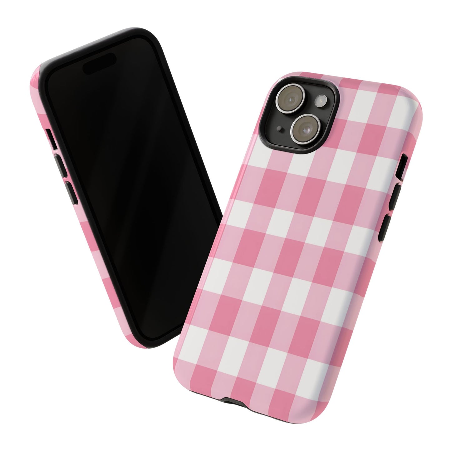 Pink Gingham Cute Phone Case Cover, for Fashion Lovers, Gift for Her, Stylish Tech Accessory, Perfect for Birthdays & Holidays
