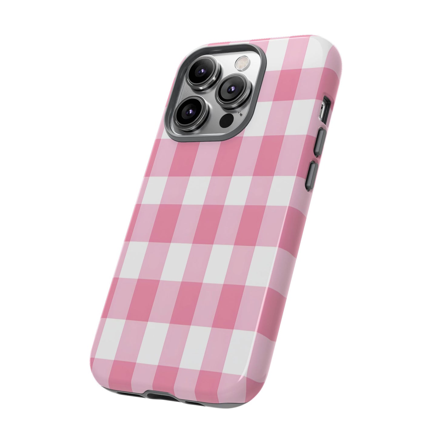 Pink Gingham Cute Phone Case Cover, for Fashion Lovers, Gift for Her, Stylish Tech Accessory, Perfect for Birthdays & Holidays