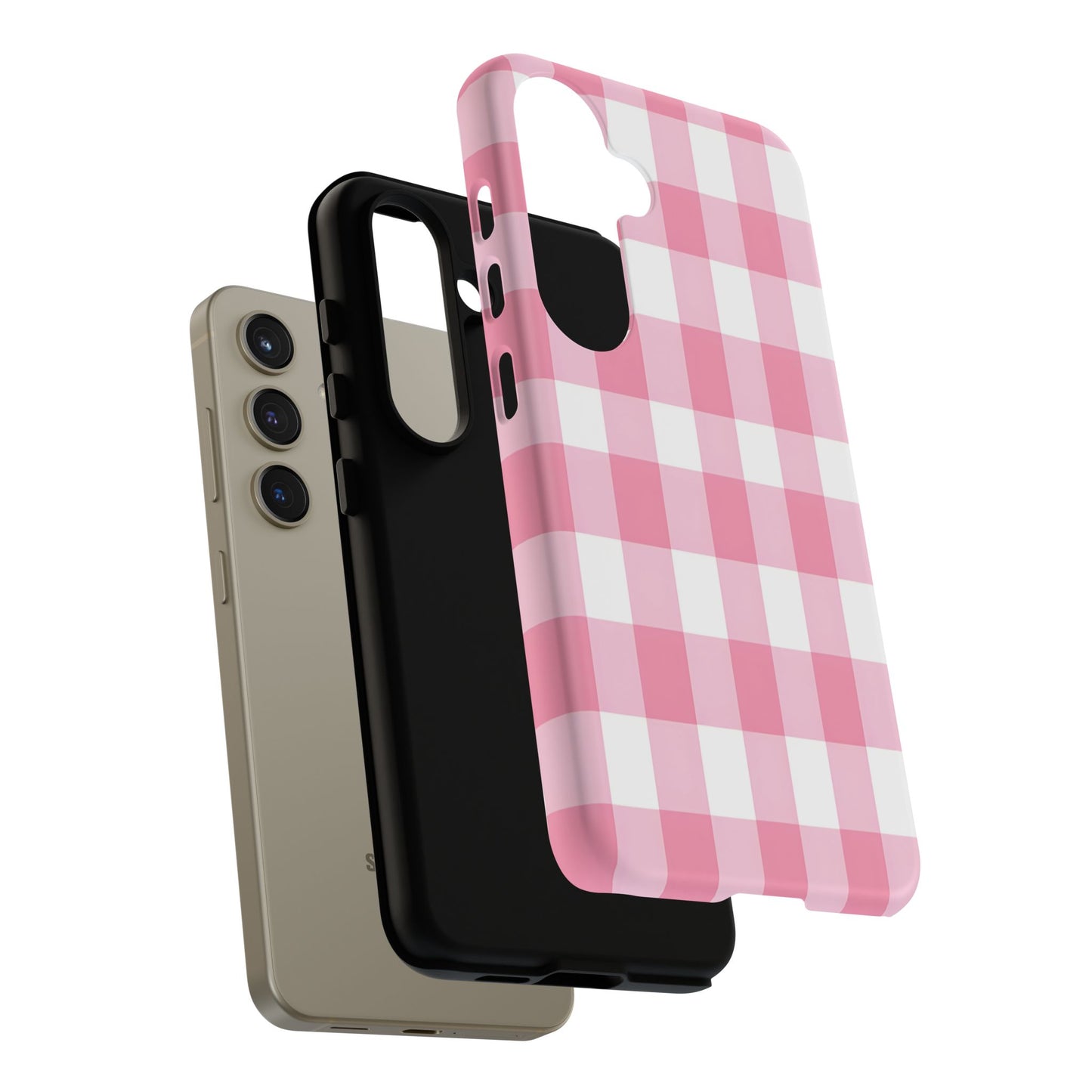 Pink Gingham Cute Phone Case Cover, for Fashion Lovers, Gift for Her, Stylish Tech Accessory, Perfect for Birthdays & Holidays