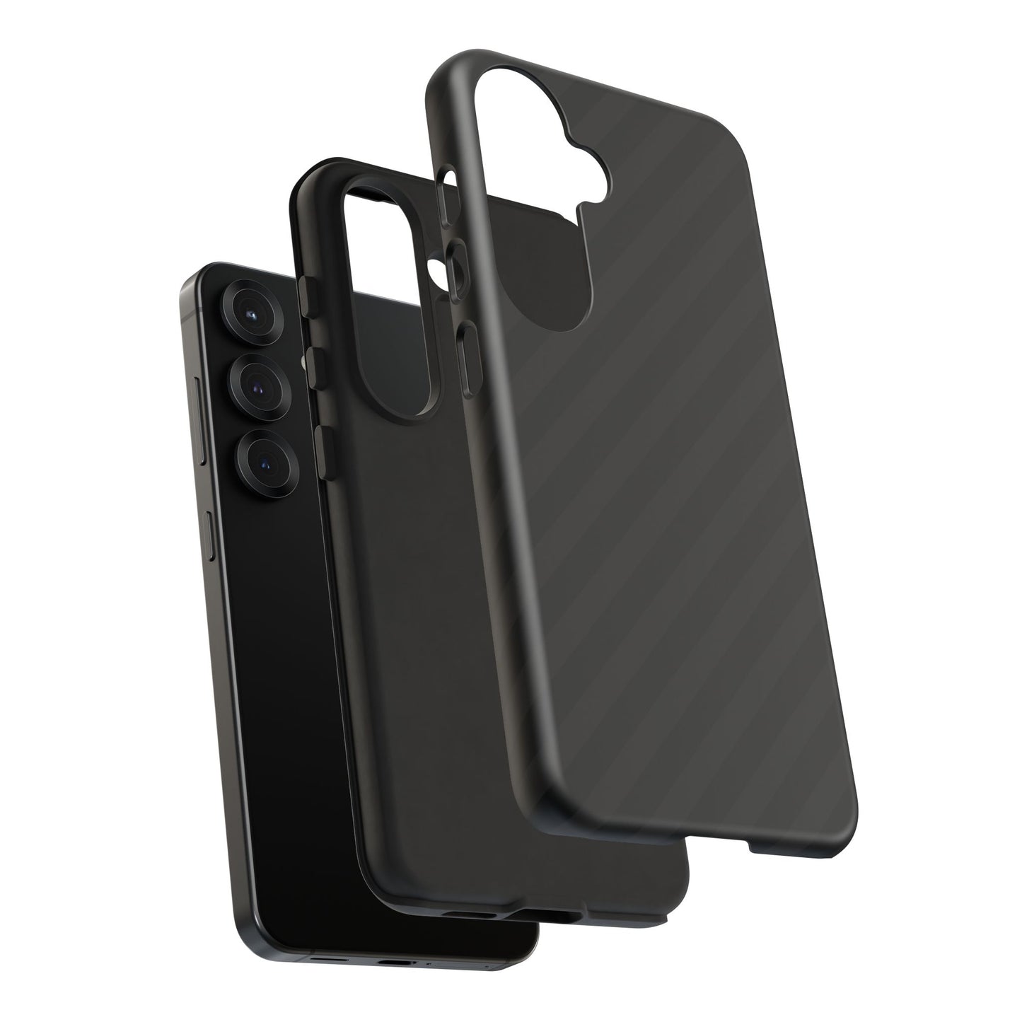 Phone Case, Black Diagonal Pattern Tough Gloss Finish Protective Cover, iPhone, Samsung, Google Pixel, Unique Geometric Design, Gift