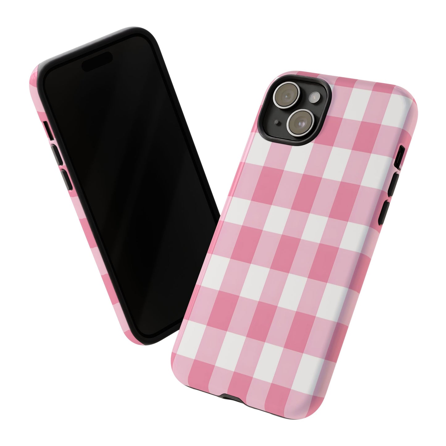 Pink Gingham Cute Phone Case Cover, for Fashion Lovers, Gift for Her, Stylish Tech Accessory, Perfect for Birthdays & Holidays
