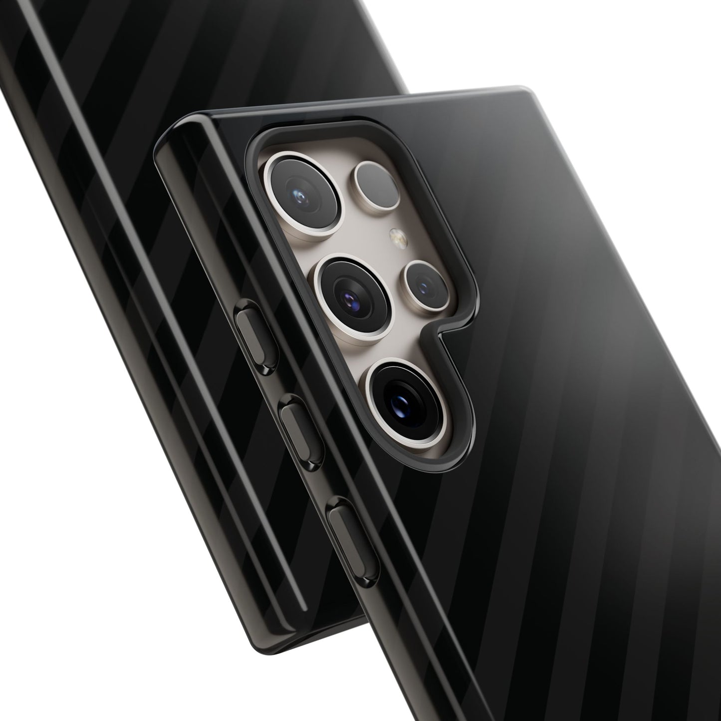Phone Case, Black Diagonal Pattern Tough Gloss Finish Protective Cover, iPhone, Samsung, Google Pixel, Unique Geometric Design, Gift