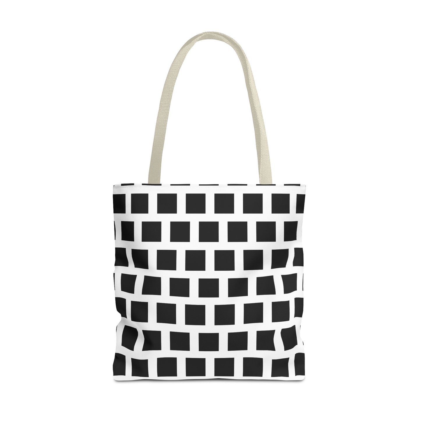 Black Square Pattern Tote Bag - Versatile and Durable Shoulder Bag