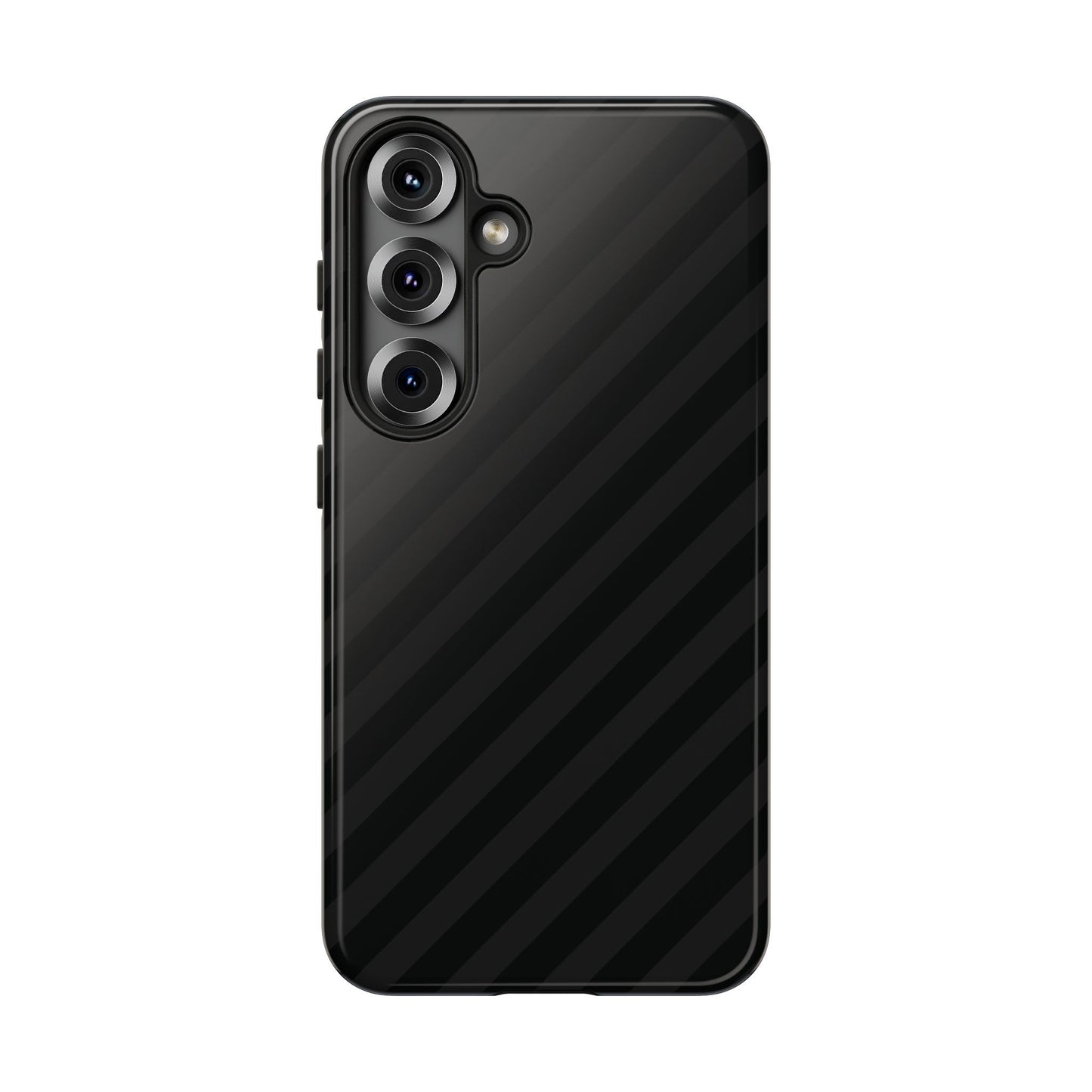 Phone Case, Black Diagonal Pattern Tough Gloss Finish Protective Cover, iPhone, Samsung, Google Pixel, Unique Geometric Design, Gift