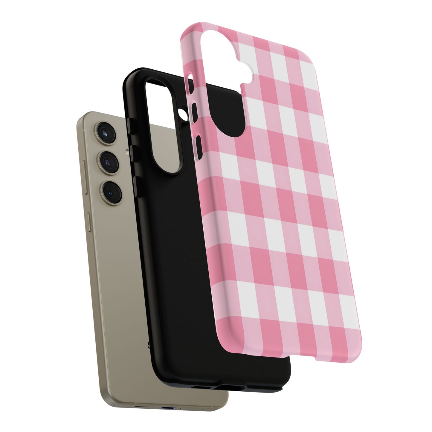 Pink Gingham Cute Phone Case Cover, for Fashion Lovers, Gift for Her, Stylish Tech Accessory, Perfect for Birthdays & Holidays