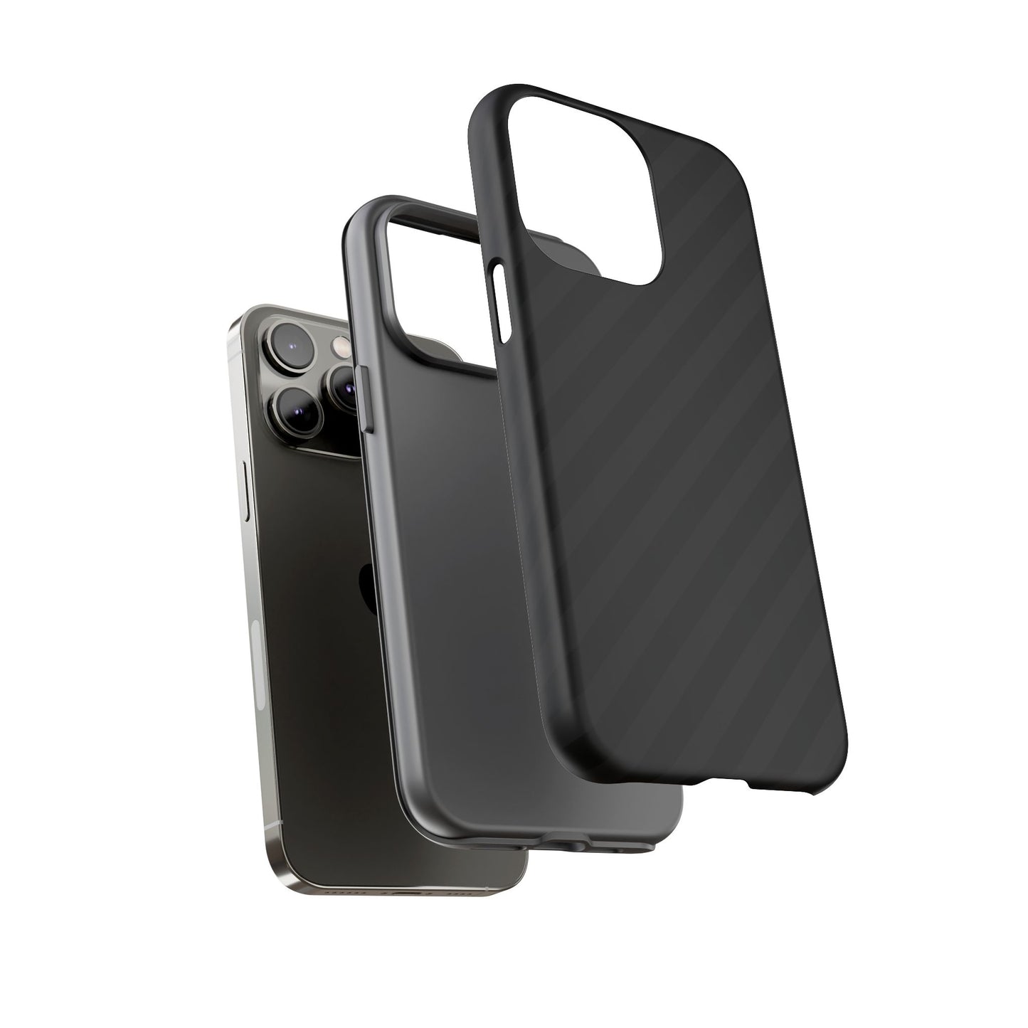 Phone Case, Black Diagonal Pattern Tough Gloss Finish Protective Cover, iPhone, Samsung, Google Pixel, Unique Geometric Design, Gift