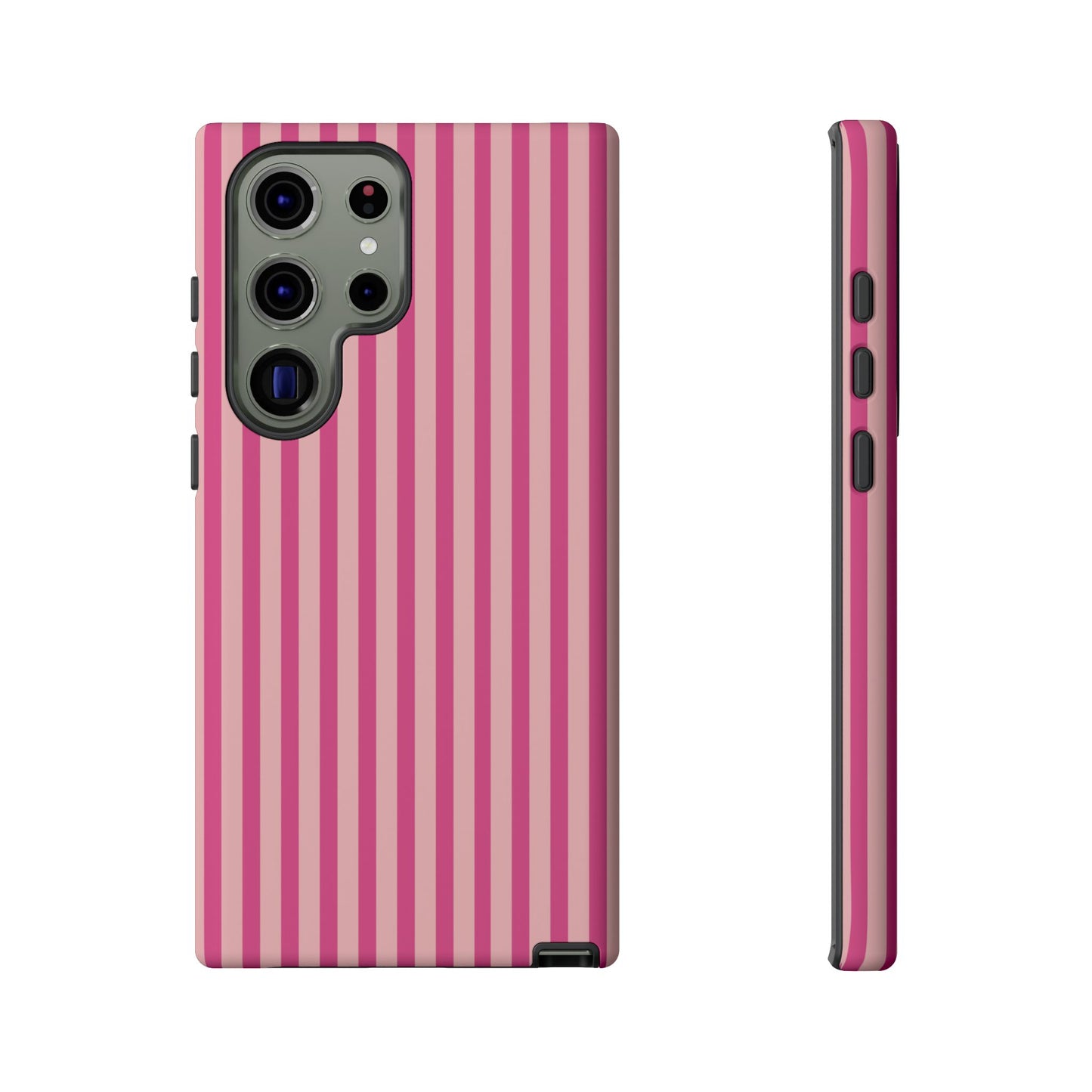 Pink Stripe Everyday Phone Case Cover, Protective Smartphone Cover, Trendy Accessories