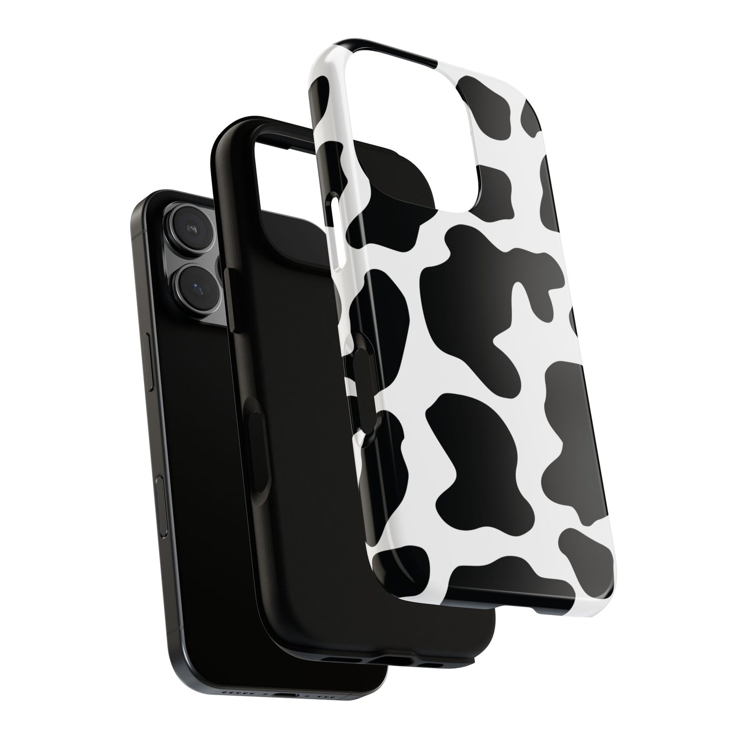 Black Cow Print Phone Case Cover for iPhone, Samsung, Google Phones