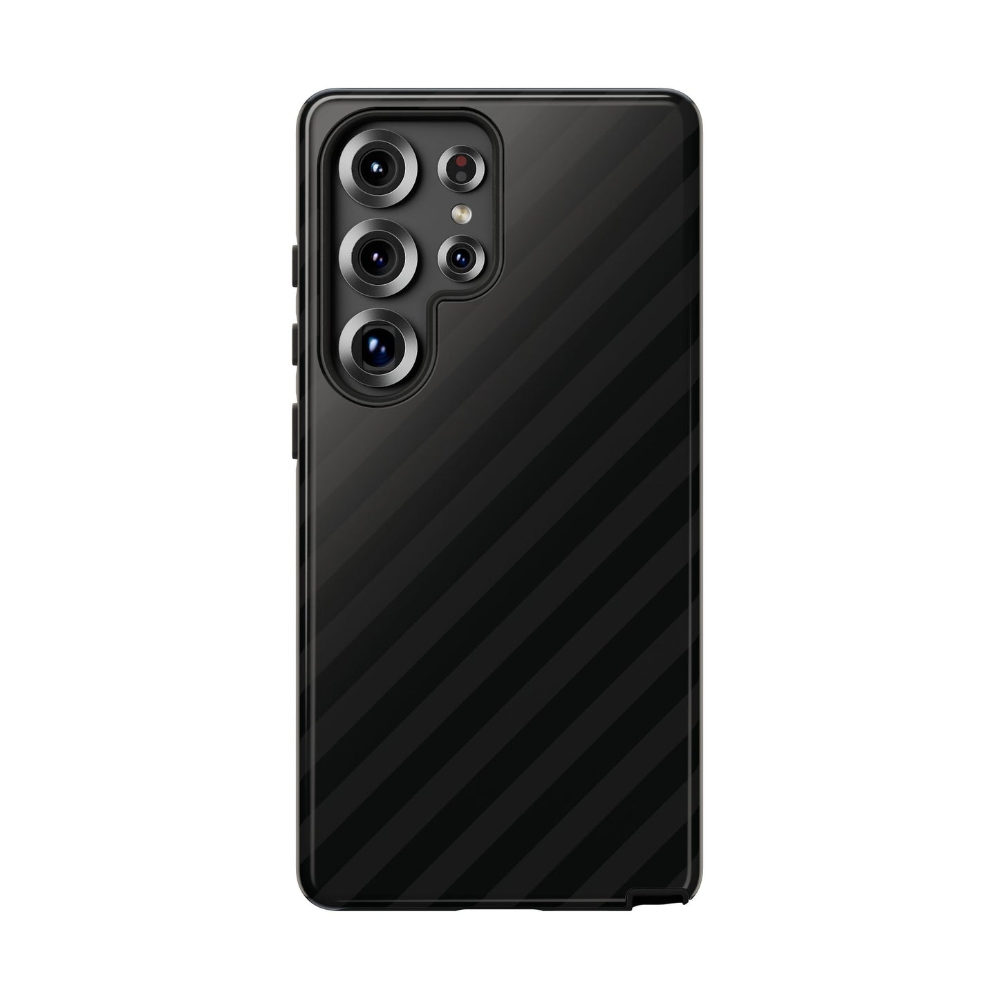 Phone Case, Black Diagonal Pattern Tough Gloss Finish Protective Cover, iPhone, Samsung, Google Pixel, Unique Geometric Design, Gift
