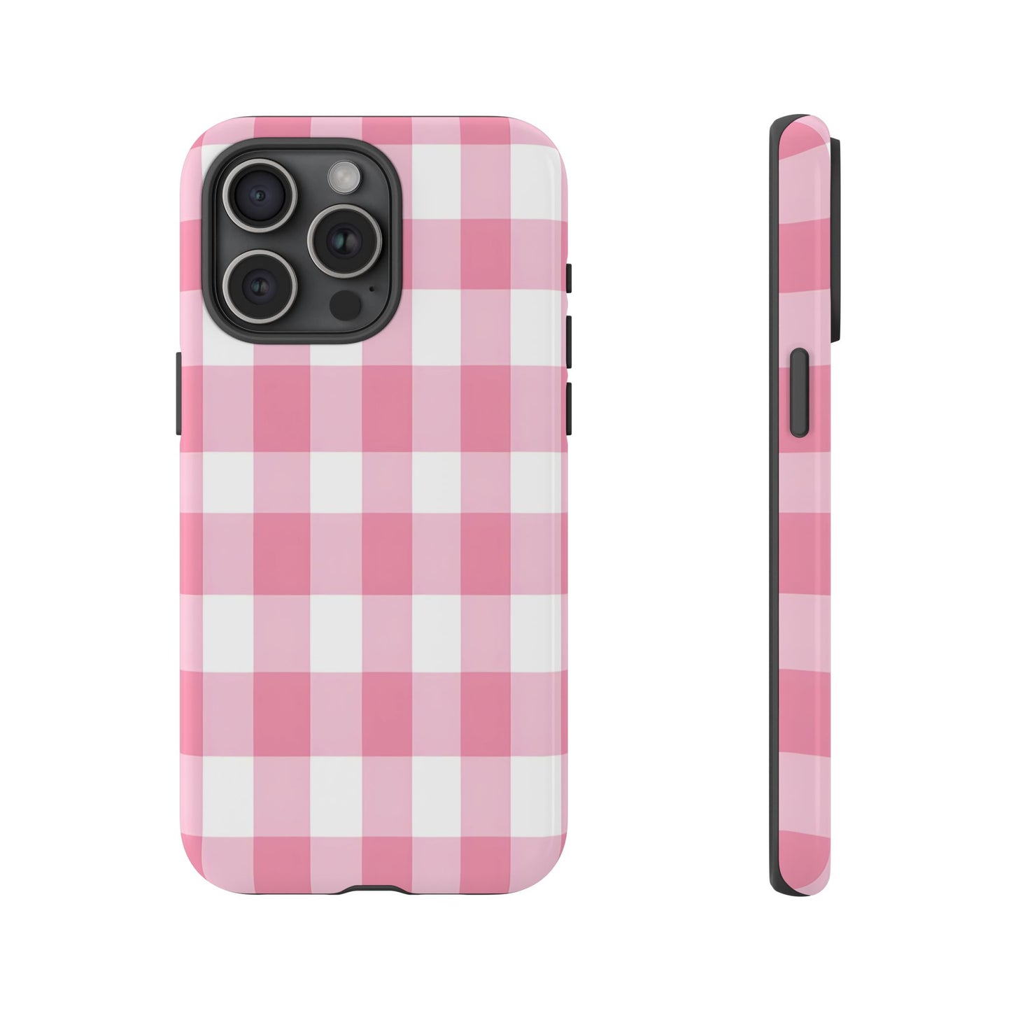 Pink Gingham Cute Phone Case Cover, for Fashion Lovers, Gift for Her, Stylish Tech Accessory, Perfect for Birthdays & Holidays