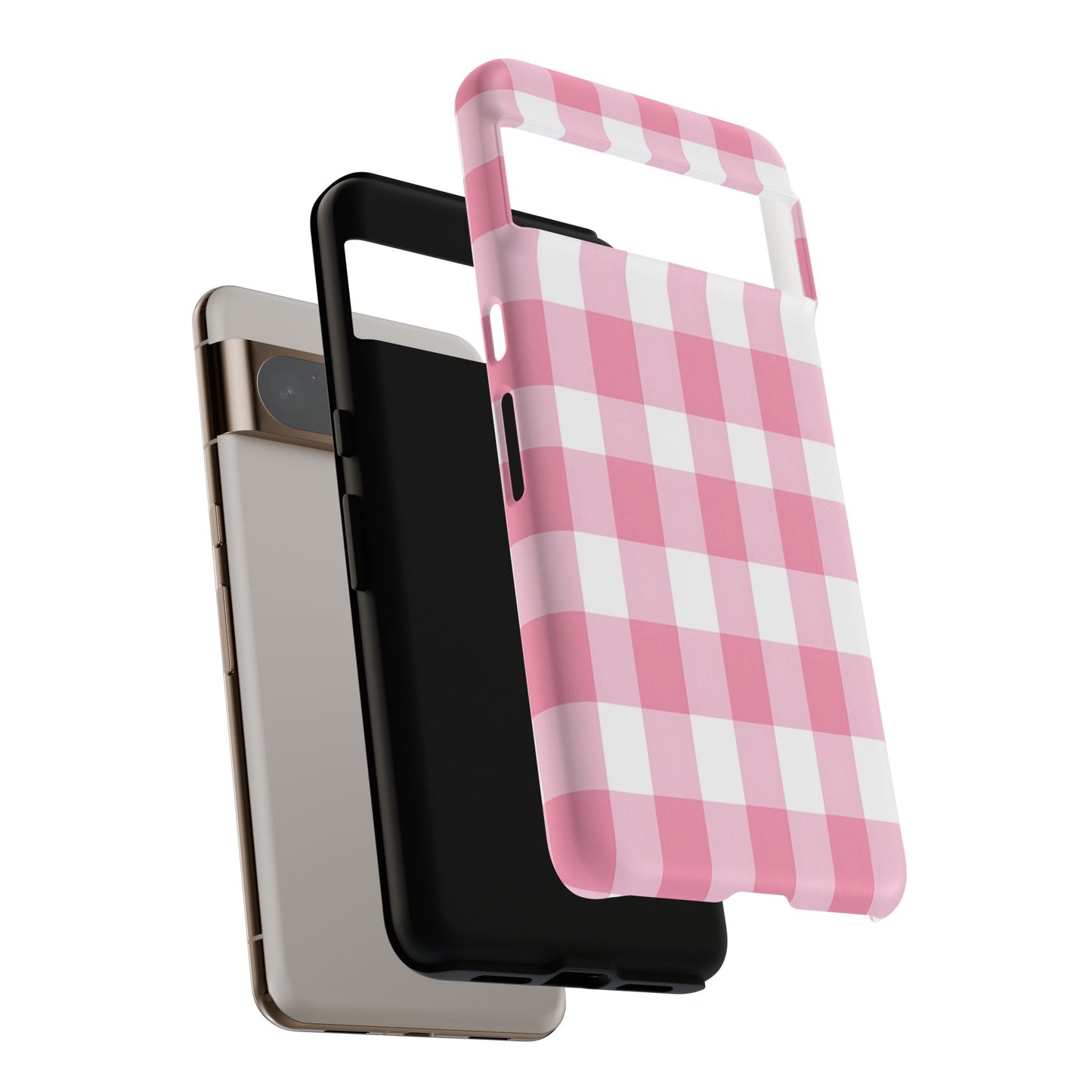 Pink Gingham Cute Phone Case Cover, for Fashion Lovers, Gift for Her, Stylish Tech Accessory, Perfect for Birthdays & Holidays
