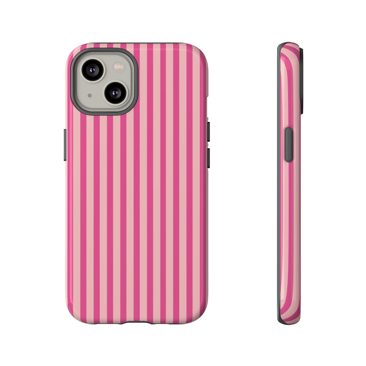 Pink Stripe Everyday Phone Case Cover, Protective Smartphone Cover, Trendy Accessories