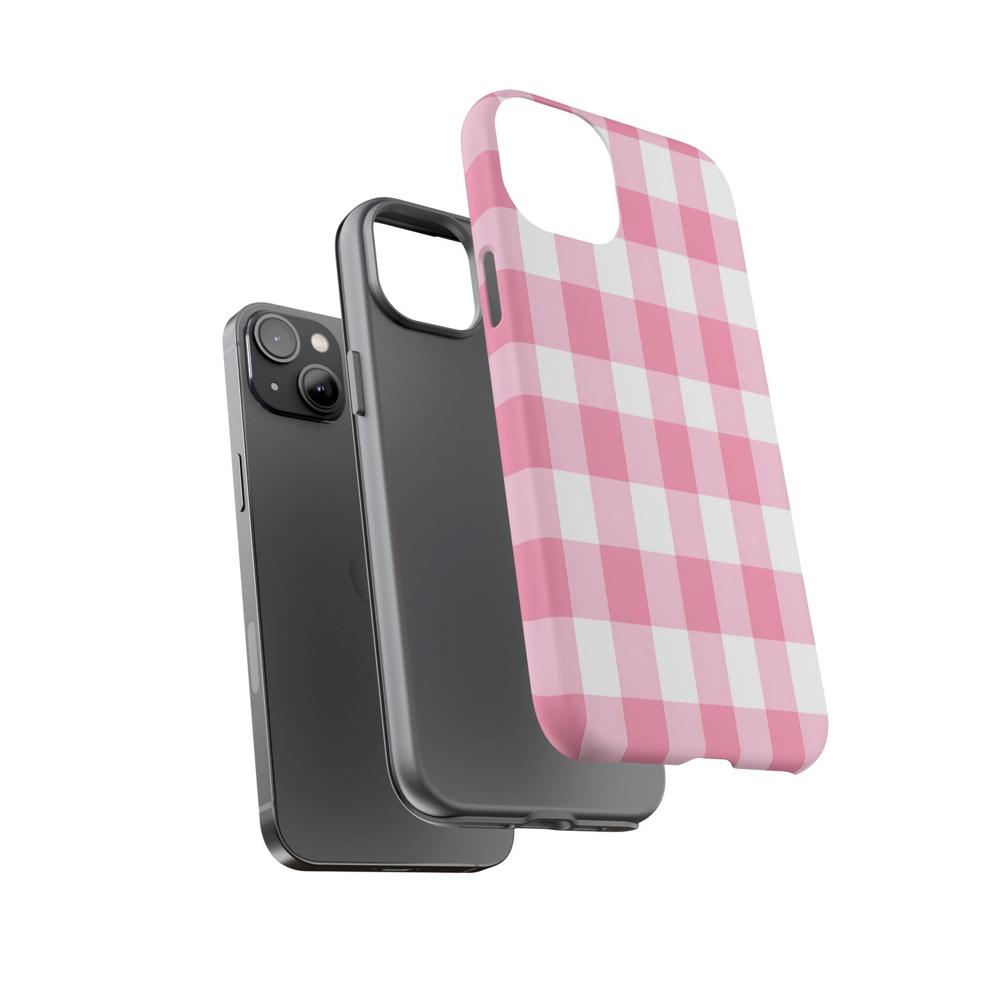 Pink Gingham Cute Phone Case Cover, for Fashion Lovers, Gift for Her, Stylish Tech Accessory, Perfect for Birthdays & Holidays