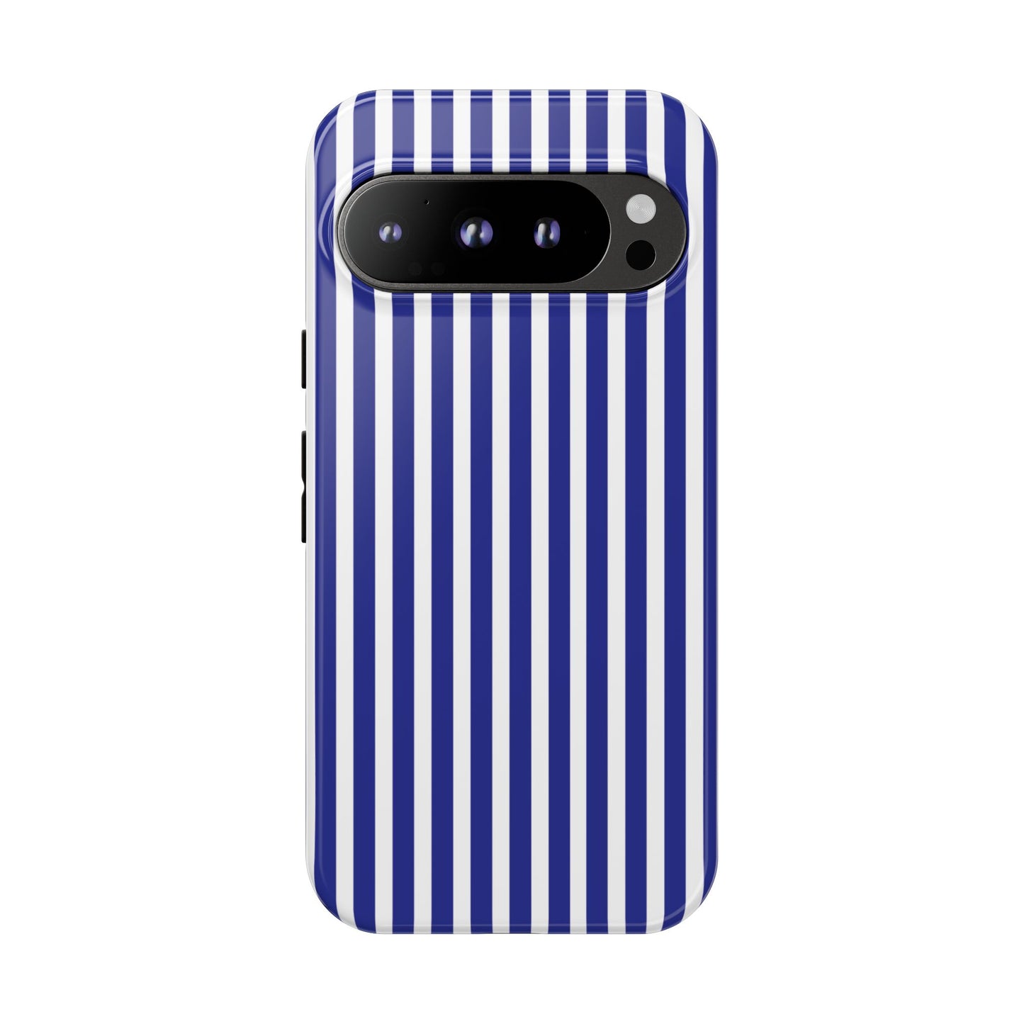 Phone Case, Blue White Striped Tough Case Cover, Protective Phone Cover, Hard Shell Phone Case, Phone Accessories, Phone Protector