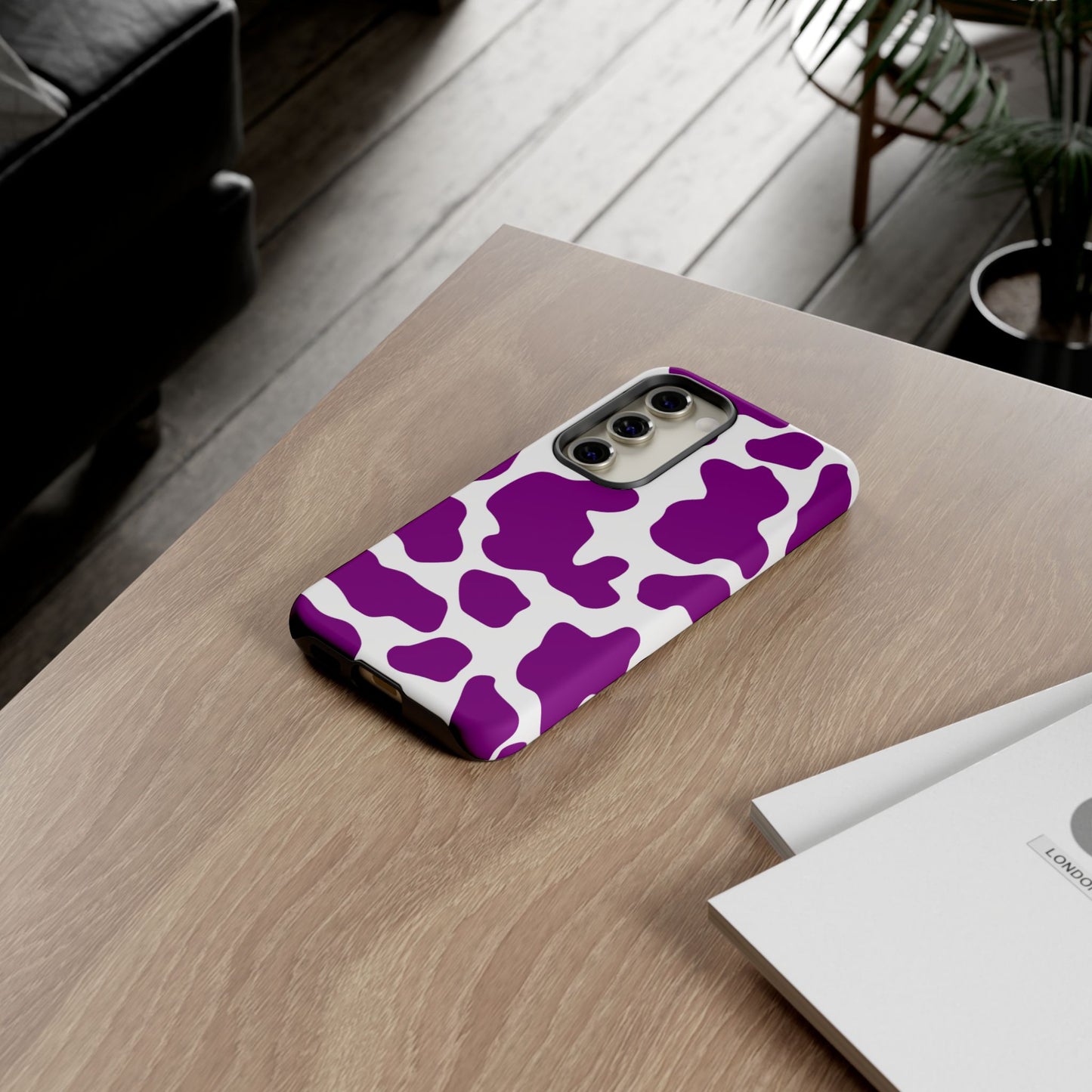 Purple Cow print Phone Case Cover