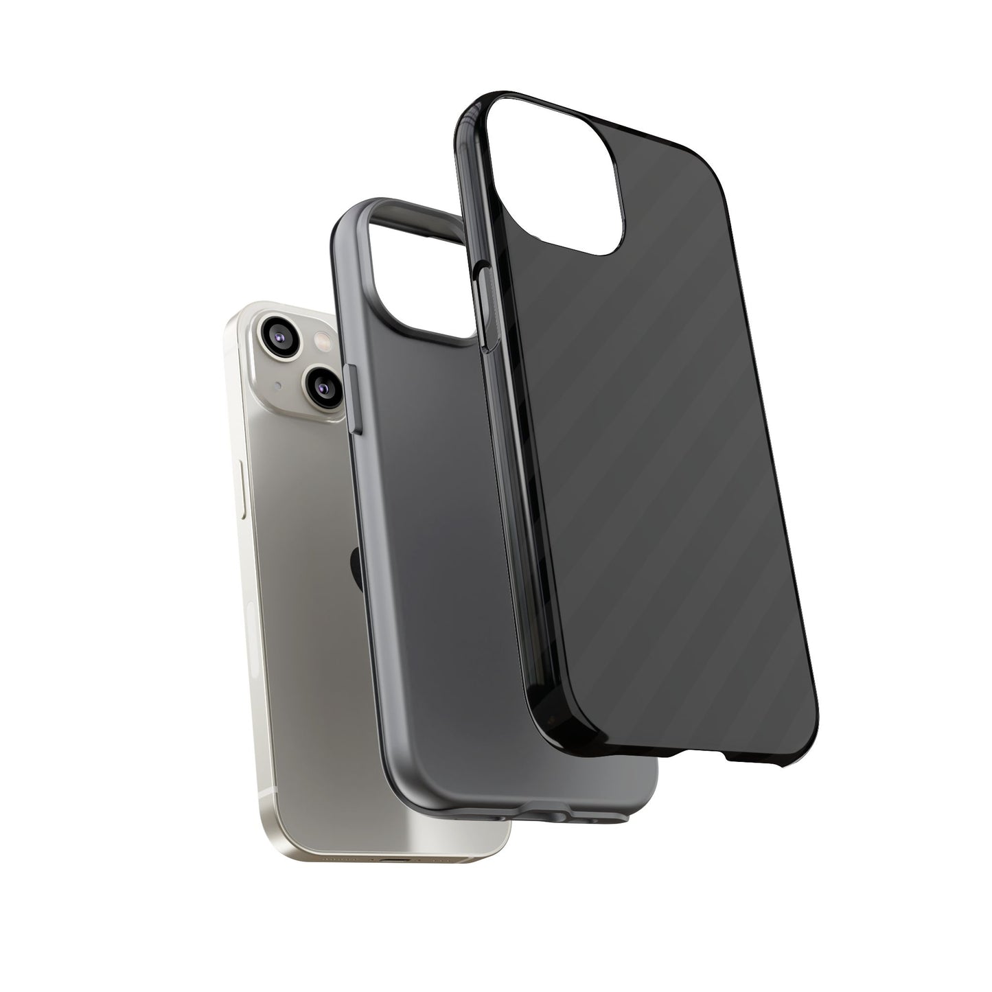 Phone Case, Black Diagonal Pattern Tough Gloss Finish Protective Cover, iPhone, Samsung, Google Pixel, Unique Geometric Design, Gift