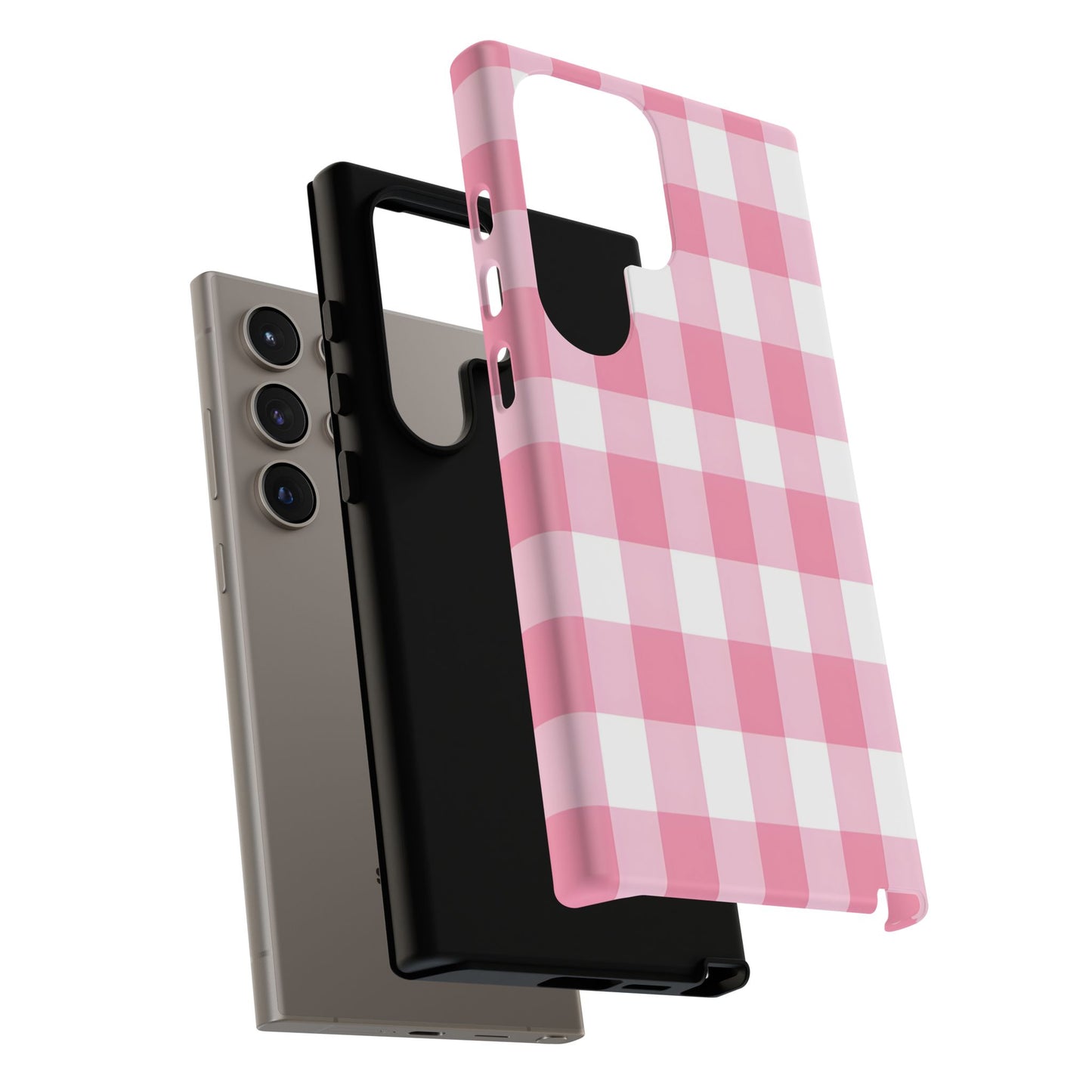 Pink Gingham Cute Phone Case Cover, for Fashion Lovers, Gift for Her, Stylish Tech Accessory, Perfect for Birthdays & Holidays