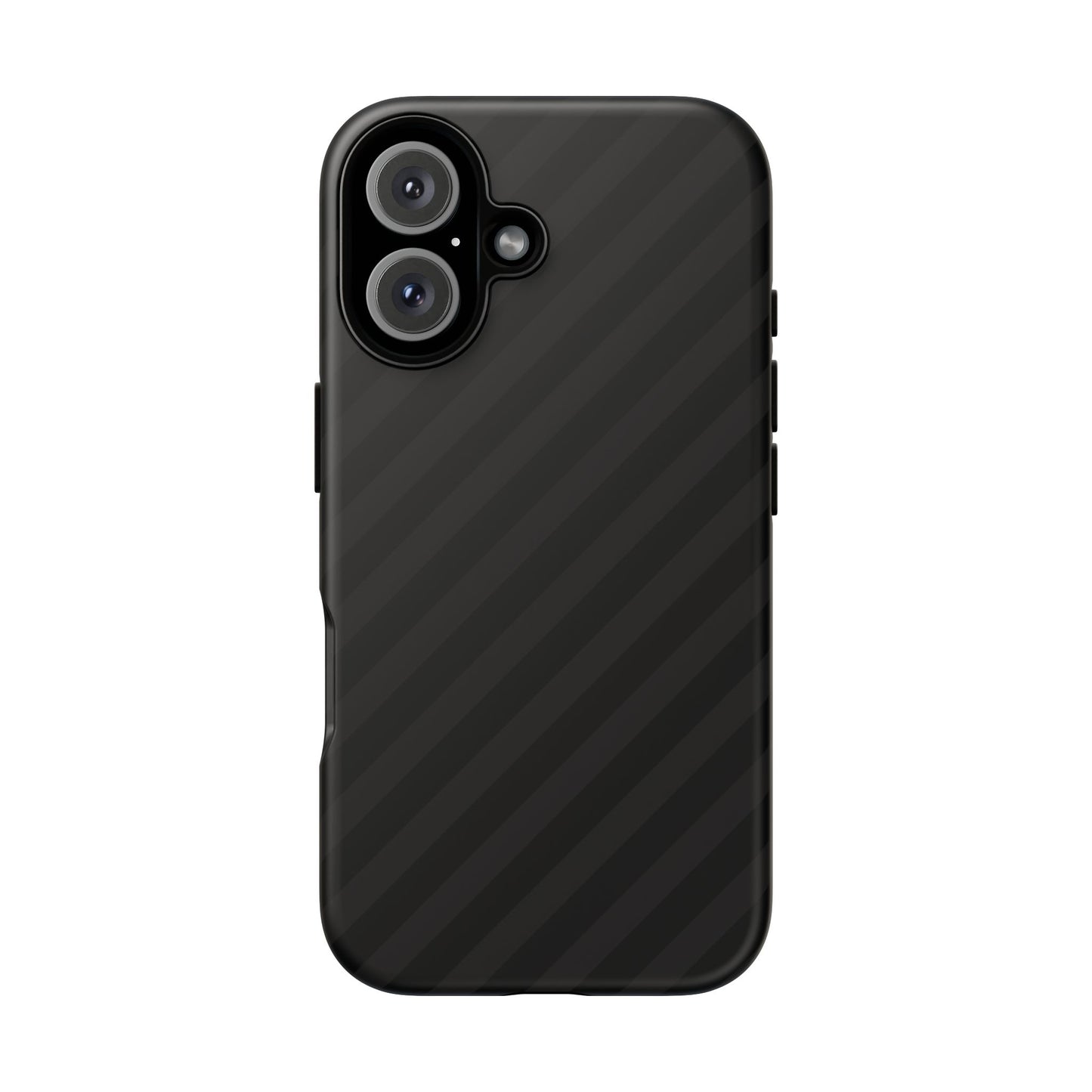 Phone Case, Black Diagonal Pattern Tough Gloss Finish Protective Cover, iPhone, Samsung, Google Pixel, Unique Geometric Design, Gift
