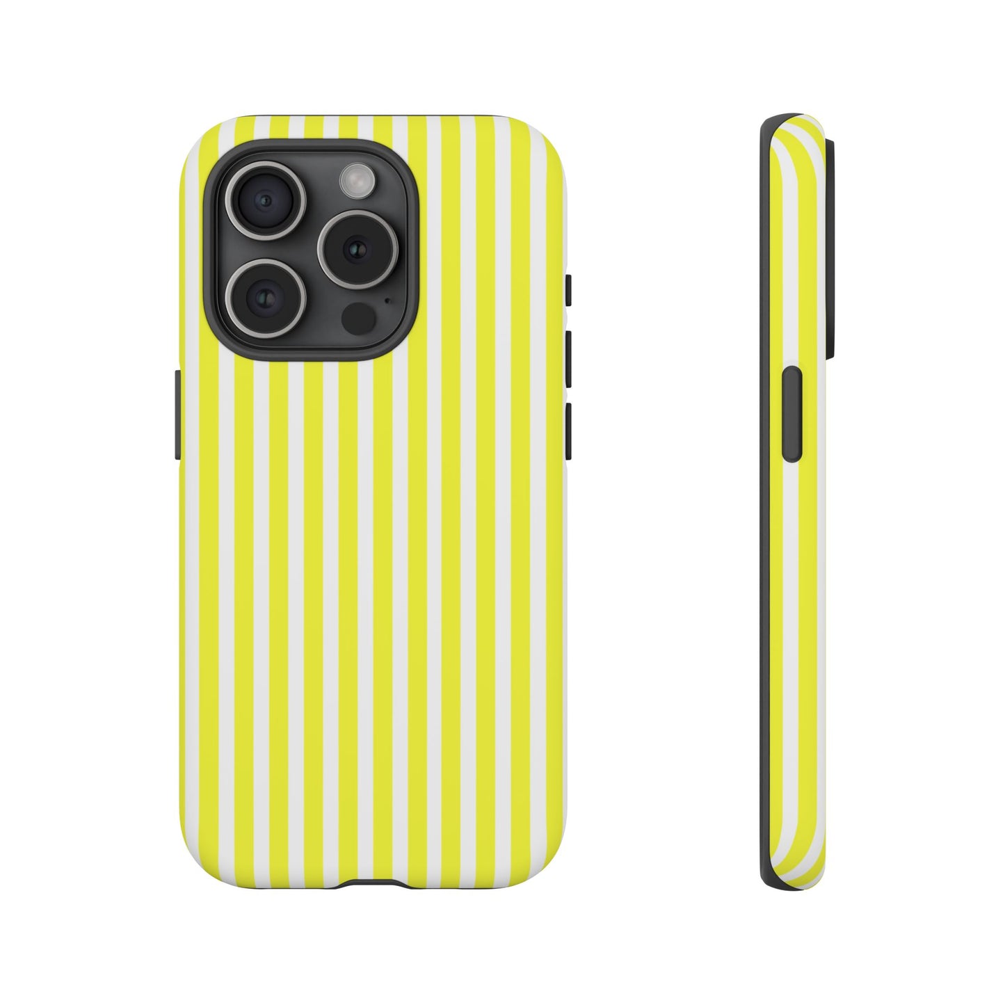 Phone Case Cover, Banana Yellow and White Striped Tough Case for iPhone Samsung Google, Protective Cellphone Cover, Hard Shell Phone