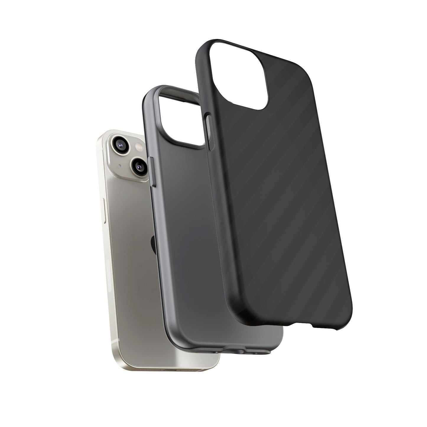 Phone Case, Black Diagonal Pattern Tough Gloss Finish Protective Cover, iPhone, Samsung, Google Pixel, Unique Geometric Design, Gift