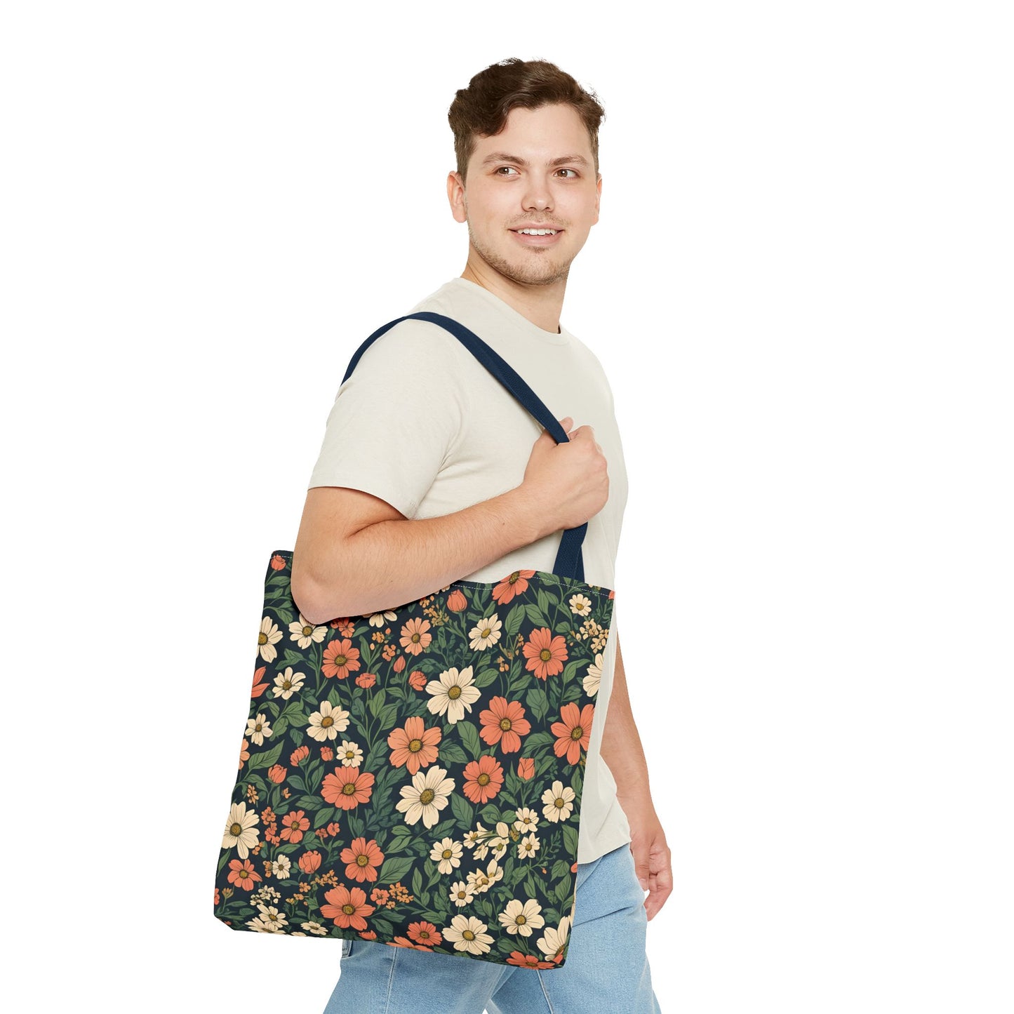 Tote Bag Floral Design Shopping Carry Travel Bag