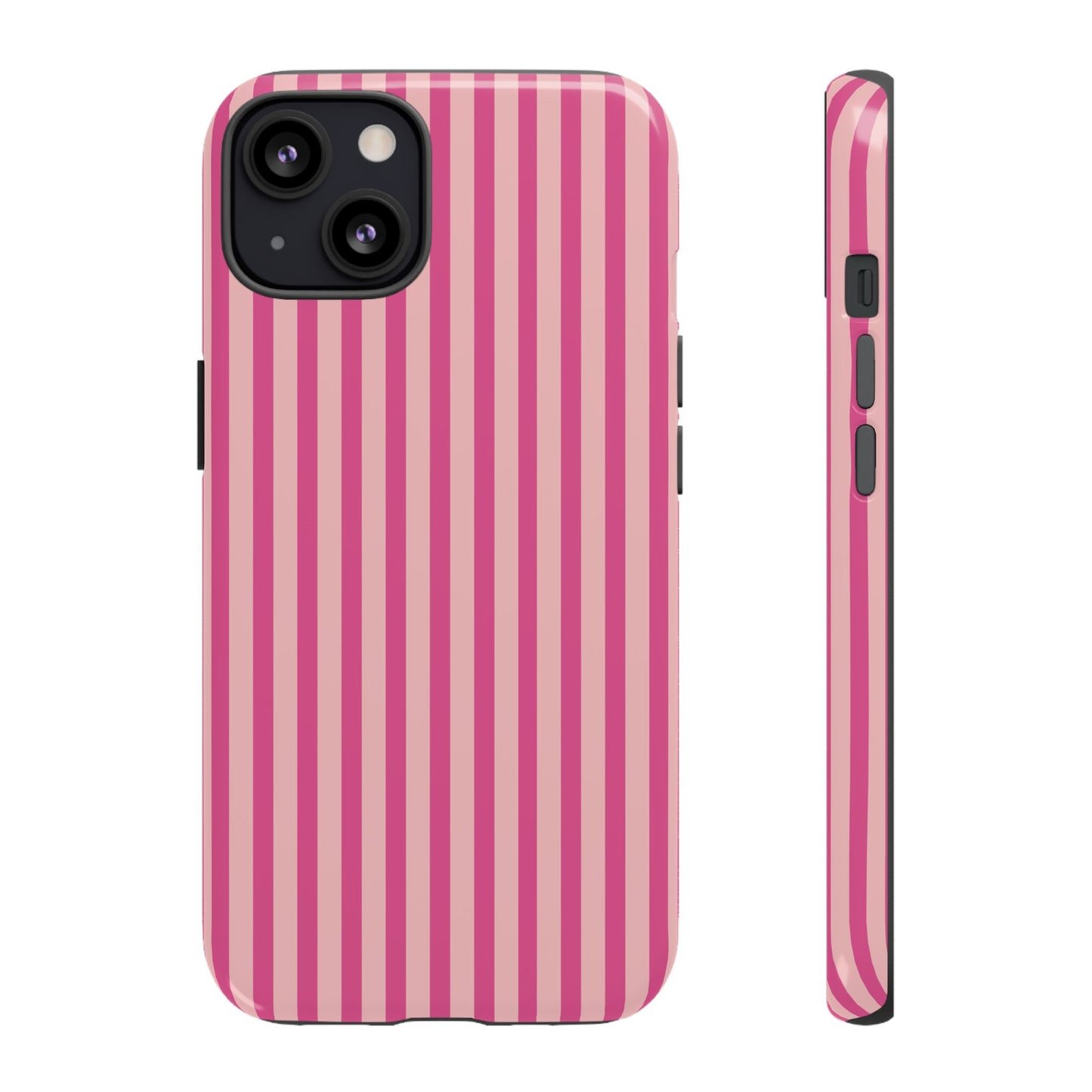 Pink Stripe Everyday Phone Case Cover, Protective Smartphone Cover, Trendy Accessories