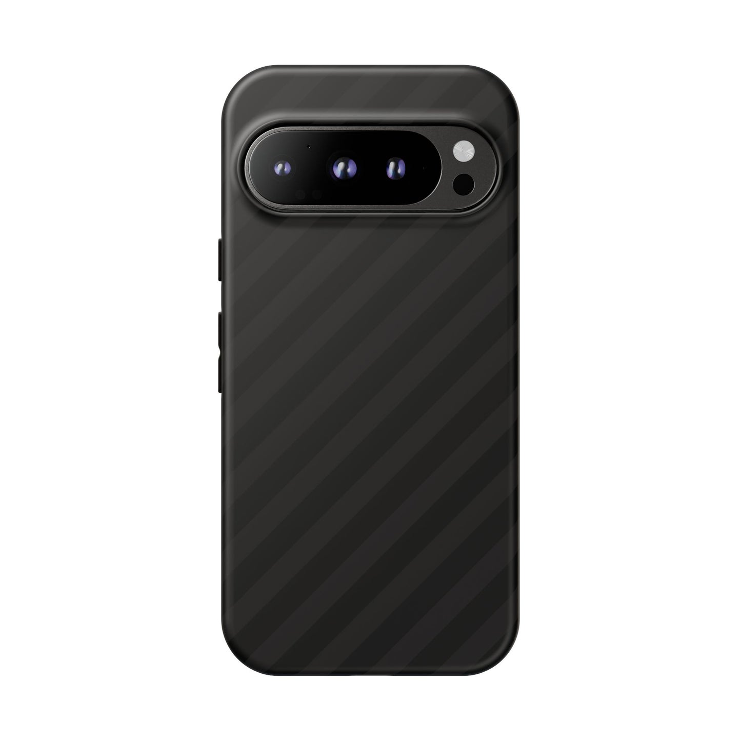 Phone Case, Black Diagonal Pattern Tough Gloss Finish Protective Cover, iPhone, Samsung, Google Pixel, Unique Geometric Design, Gift