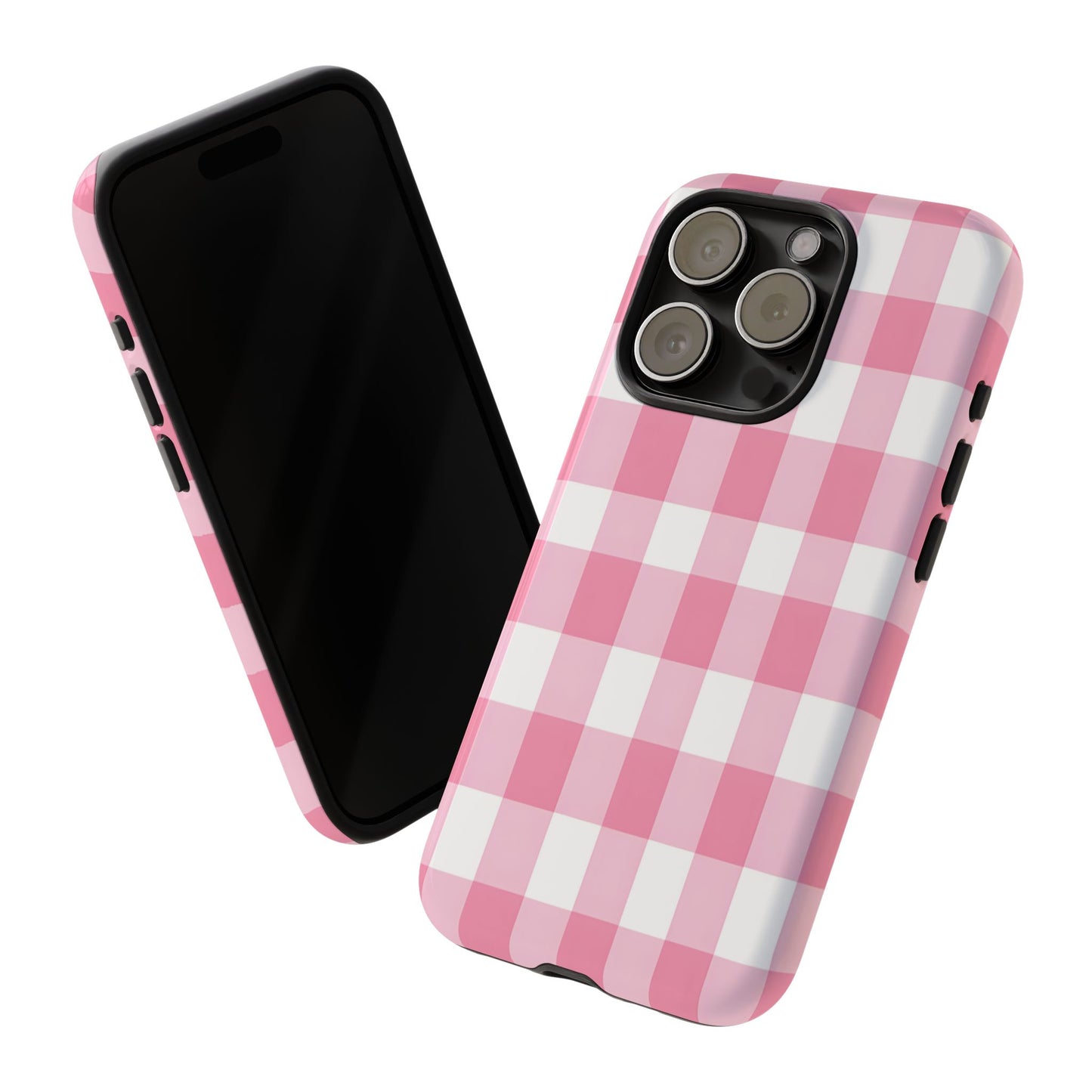 Pink Gingham Cute Phone Case Cover, for Fashion Lovers, Gift for Her, Stylish Tech Accessory, Perfect for Birthdays & Holidays