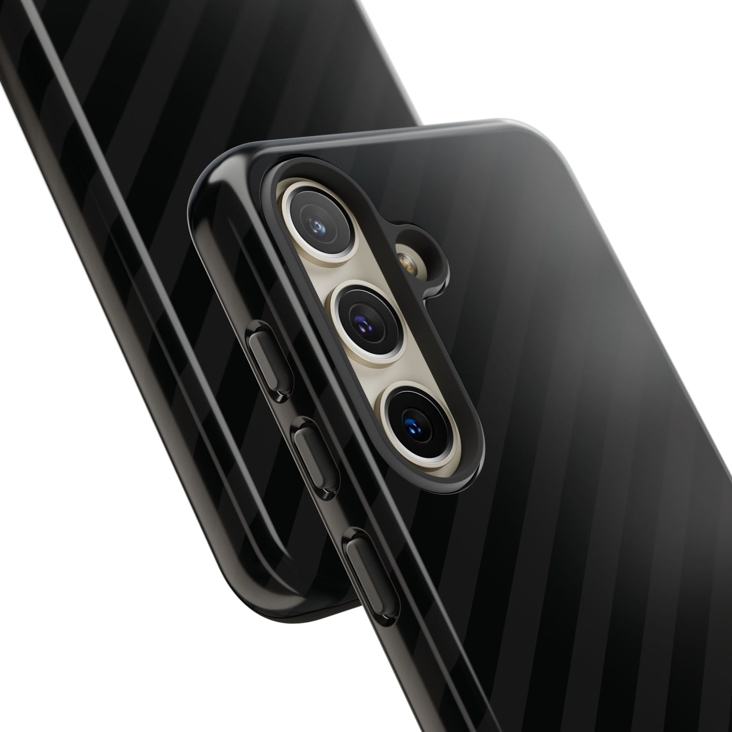 Phone Case, Black Diagonal Pattern Tough Gloss Finish Protective Cover, iPhone, Samsung, Google Pixel, Unique Geometric Design, Gift