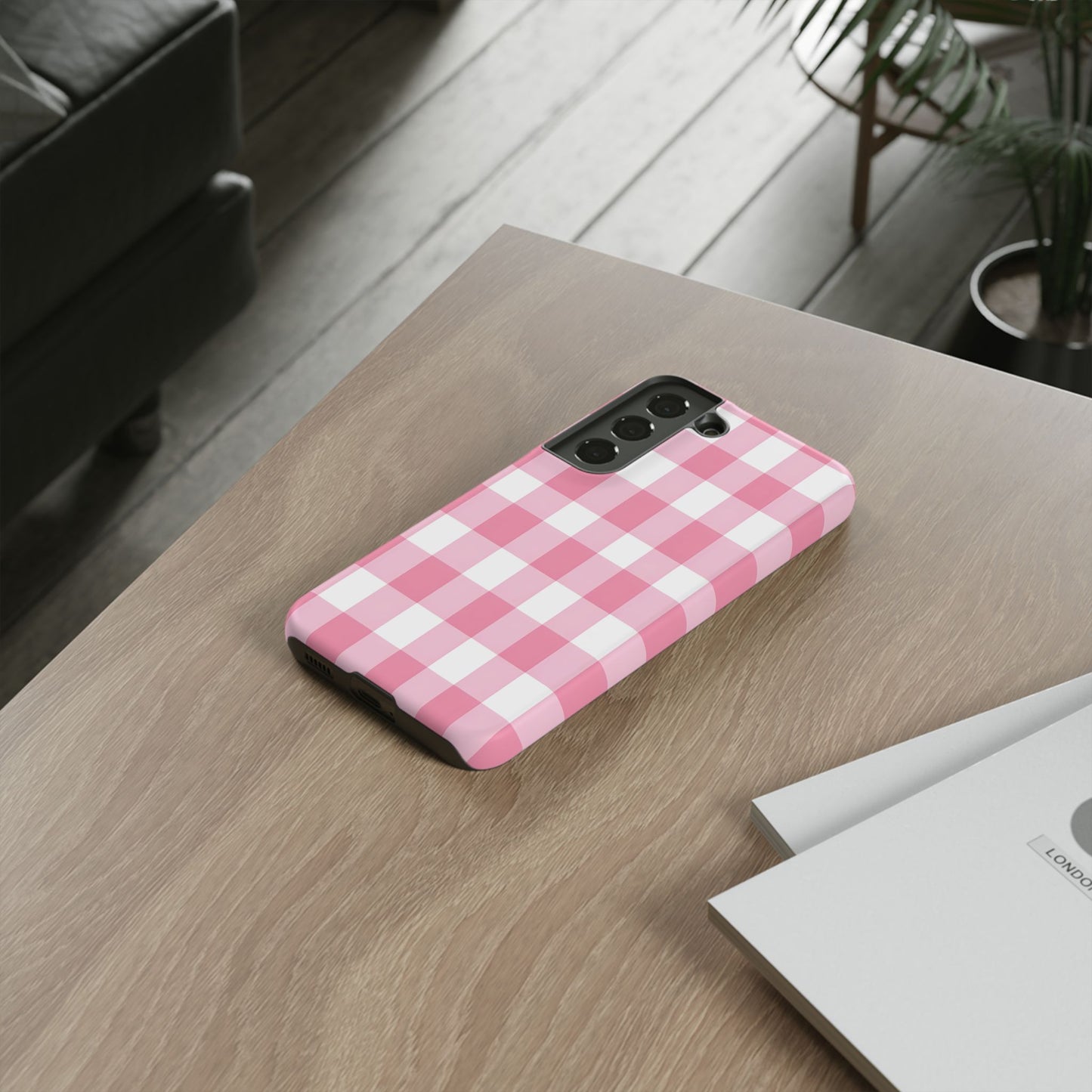 Pink Gingham Cute Phone Case Cover, for Fashion Lovers, Gift for Her, Stylish Tech Accessory, Perfect for Birthdays & Holidays