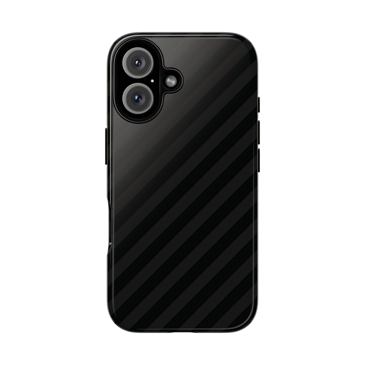 Phone Case, Black Diagonal Pattern Tough Gloss Finish Protective Cover, iPhone, Samsung, Google Pixel, Unique Geometric Design, Gift