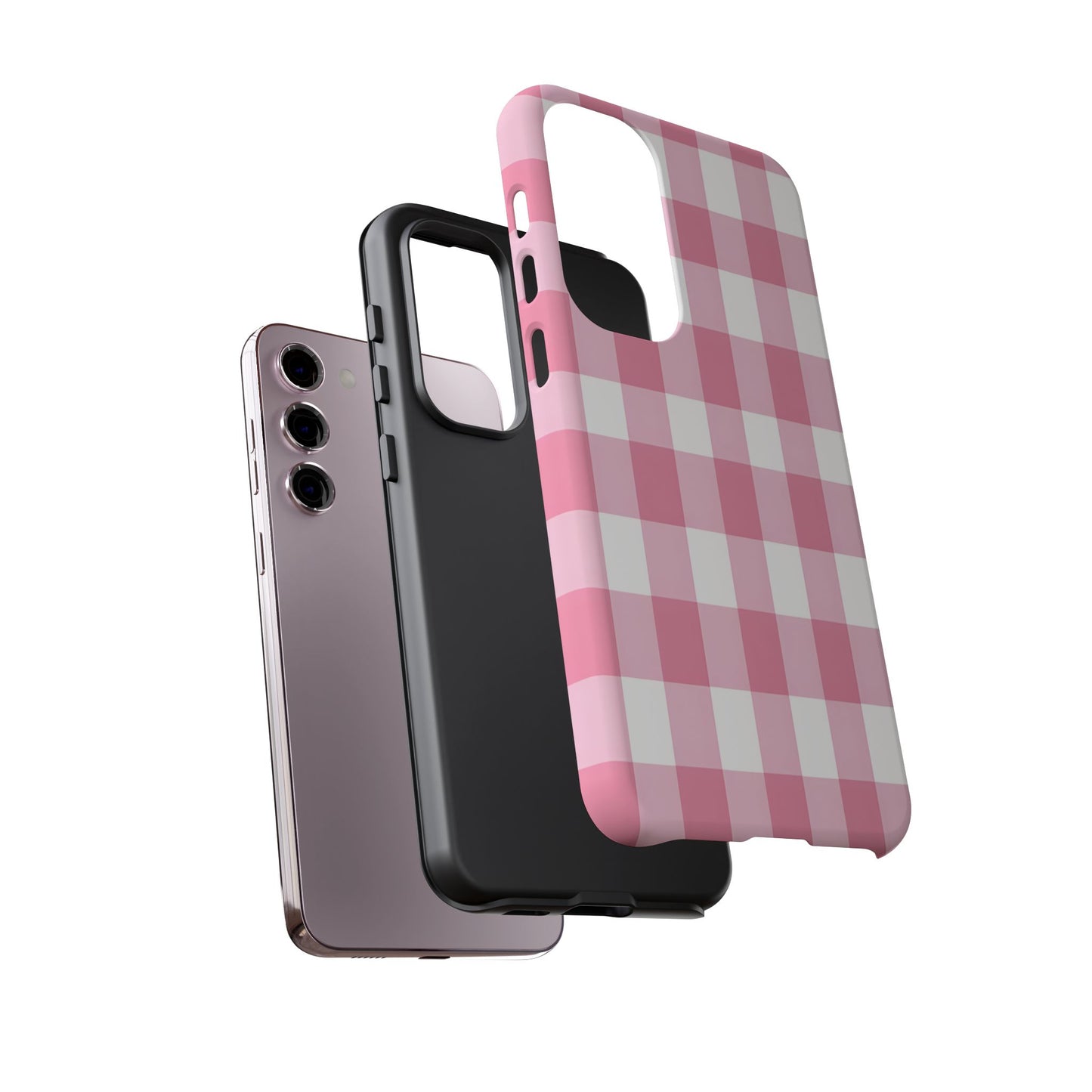 Pink Gingham Cute Phone Case Cover, for Fashion Lovers, Gift for Her, Stylish Tech Accessory, Perfect for Birthdays & Holidays