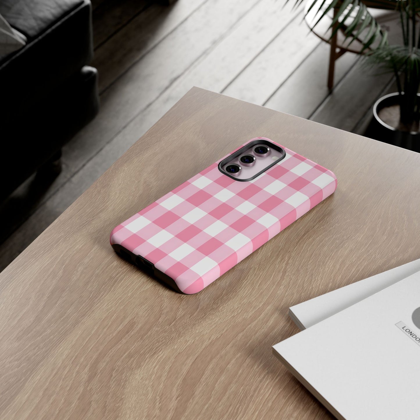 Pink Gingham Cute Phone Case Cover, for Fashion Lovers, Gift for Her, Stylish Tech Accessory, Perfect for Birthdays & Holidays