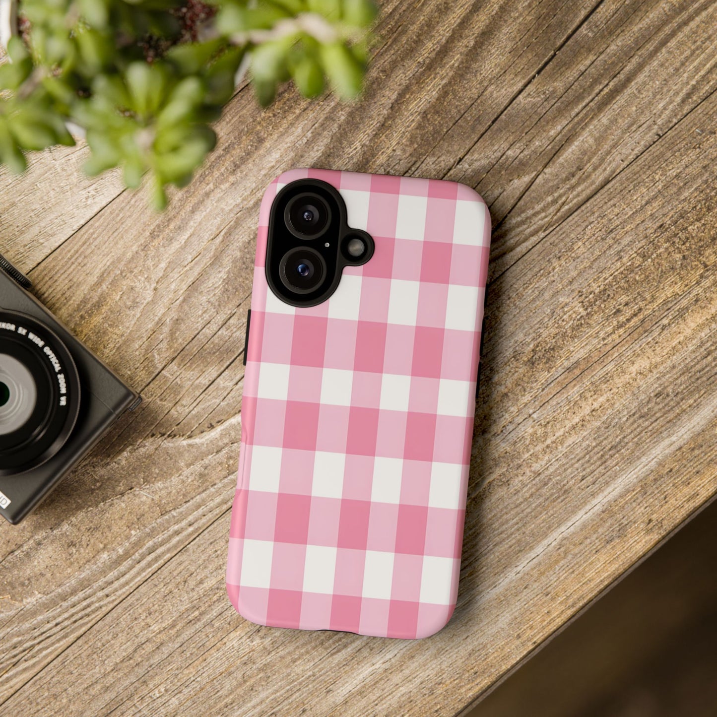 Pink Gingham Cute Phone Case Cover, for Fashion Lovers, Gift for Her, Stylish Tech Accessory, Perfect for Birthdays & Holidays
