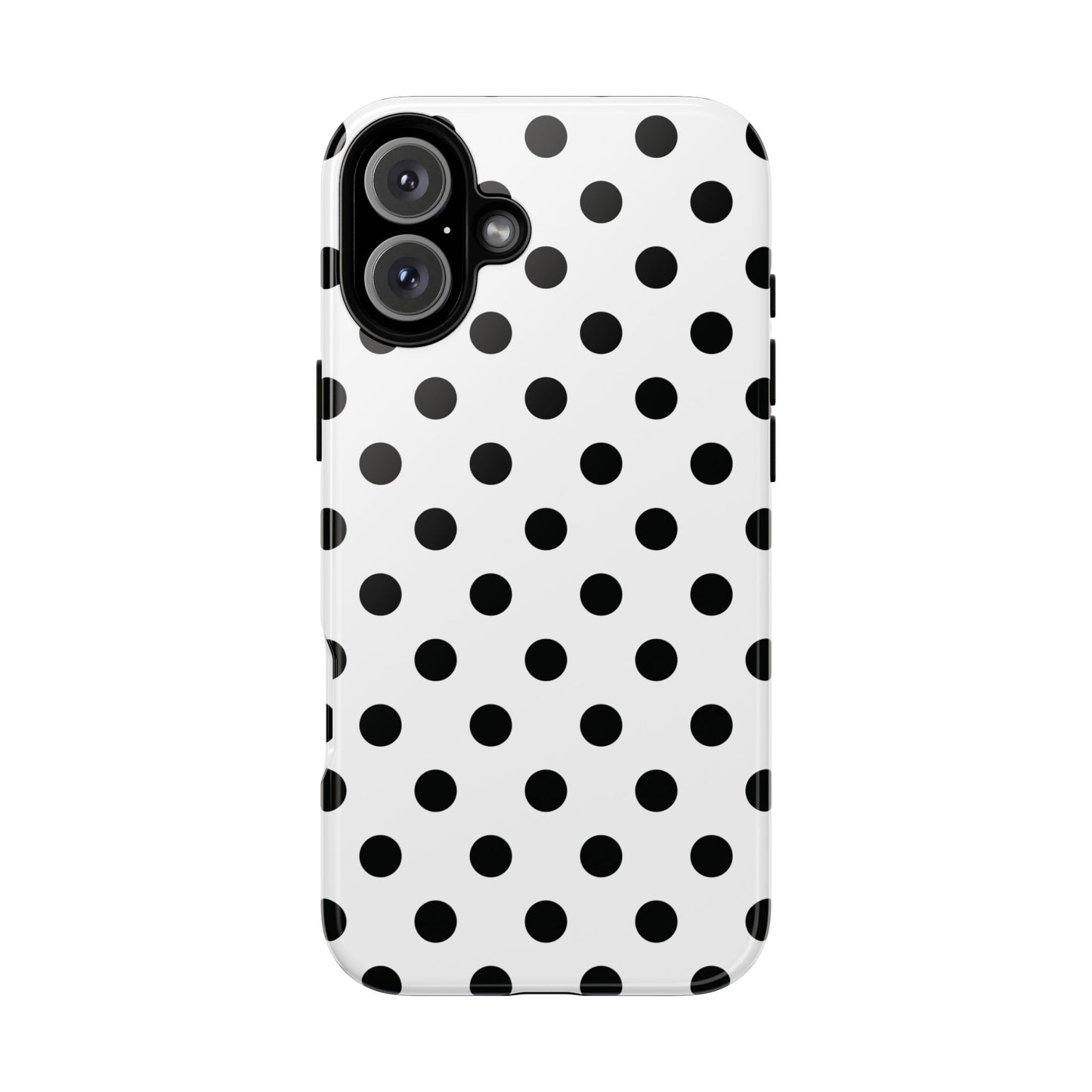 Black White Polka Dot Phone Case Cover iPhone, Samsung Galaxy S25, Google Pixel 7