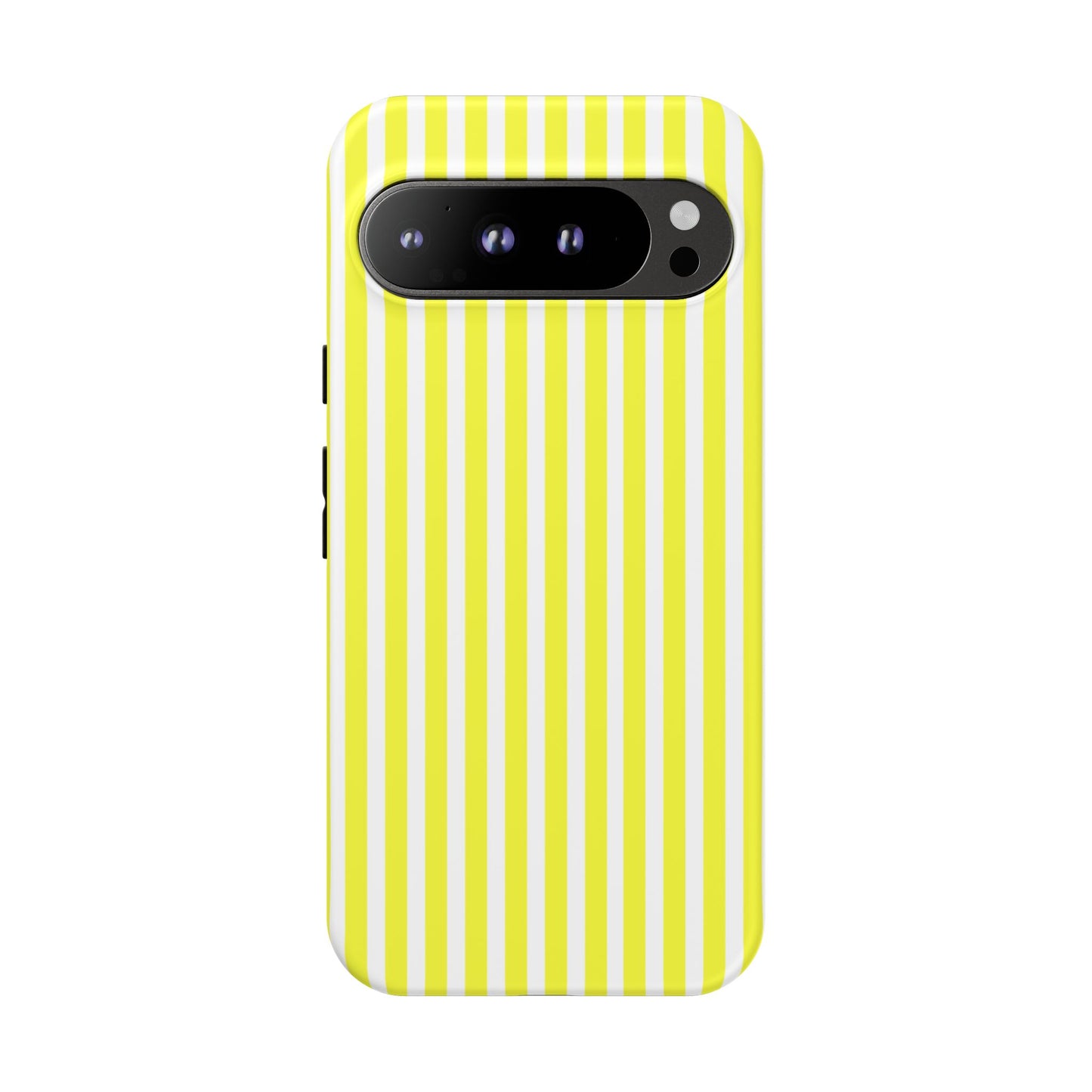 Phone Case Cover, Banana Yellow and White Striped Tough Case for iPhone Samsung Google, Protective Cellphone Cover, Hard Shell Phone