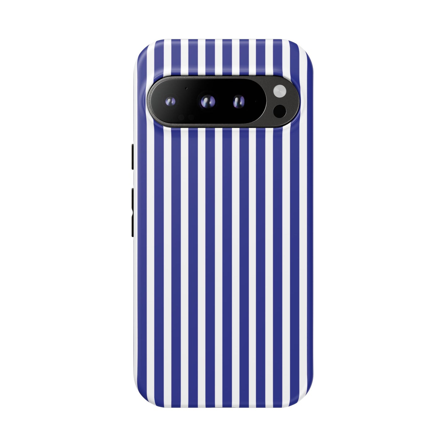 Phone Case, Blue White Striped Tough Case Cover, Protective Phone Cover, Hard Shell Phone Case, Phone Accessories, Phone Protector