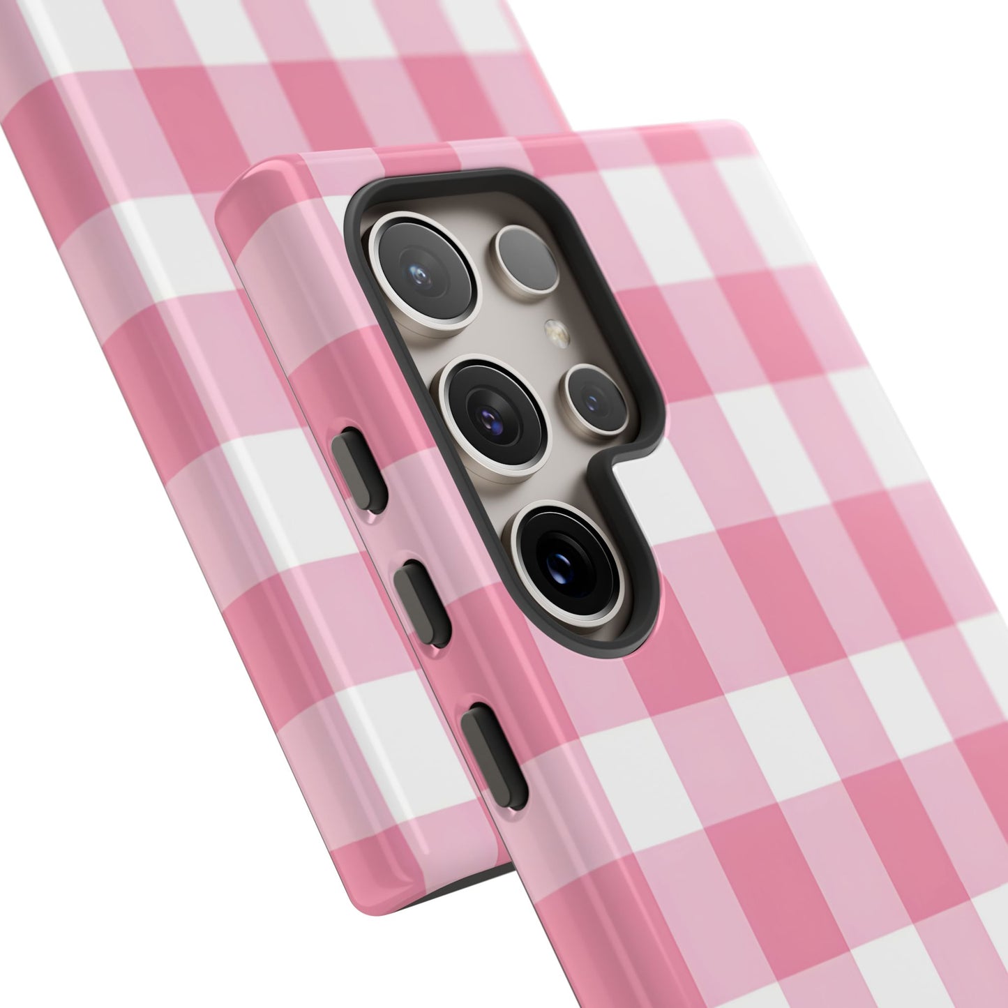 Pink Gingham Cute Phone Case Cover, for Fashion Lovers, Gift for Her, Stylish Tech Accessory, Perfect for Birthdays & Holidays