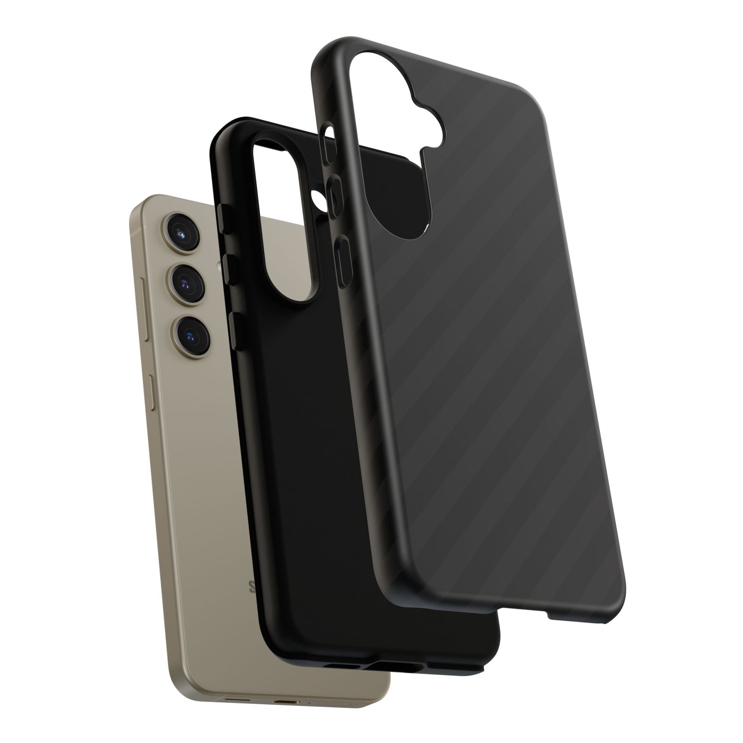 Phone Case, Black Diagonal Pattern Tough Gloss Finish Protective Cover, iPhone, Samsung, Google Pixel, Unique Geometric Design, Gift