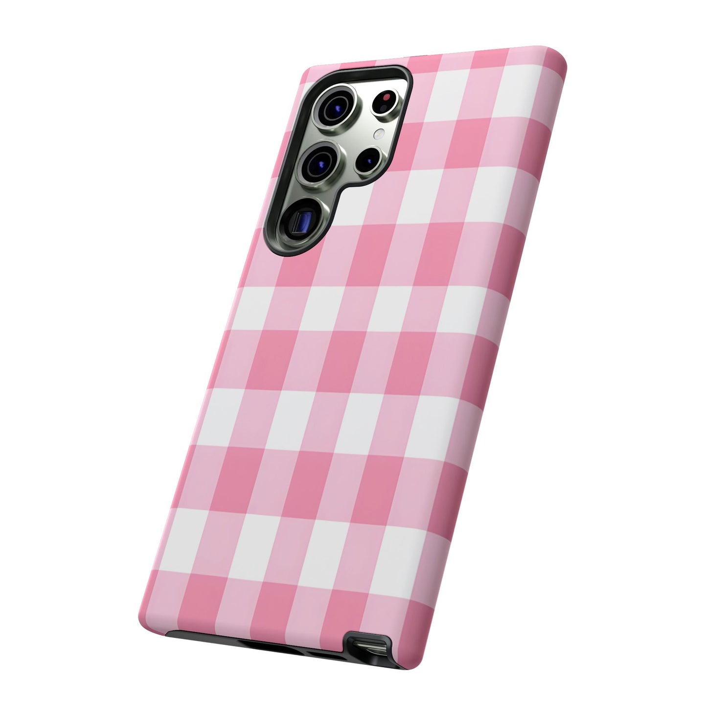 Pink Gingham Cute Phone Case Cover, for Fashion Lovers, Gift for Her, Stylish Tech Accessory, Perfect for Birthdays & Holidays