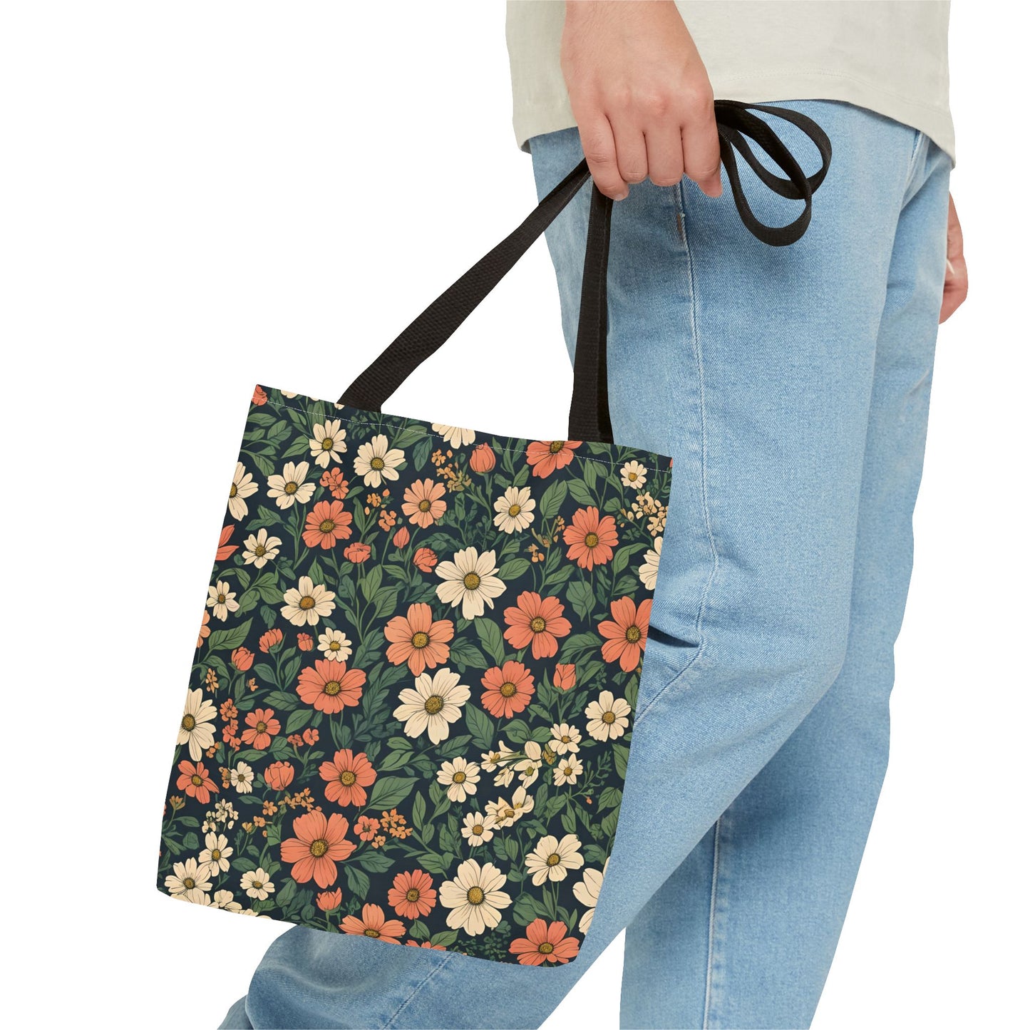 Tote Bag Floral Design Shopping Carry Travel Bag