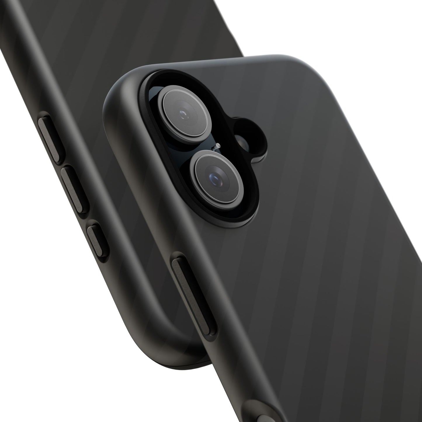 Phone Case, Black Diagonal Pattern Tough Gloss Finish Protective Cover, iPhone, Samsung, Google Pixel, Unique Geometric Design, Gift