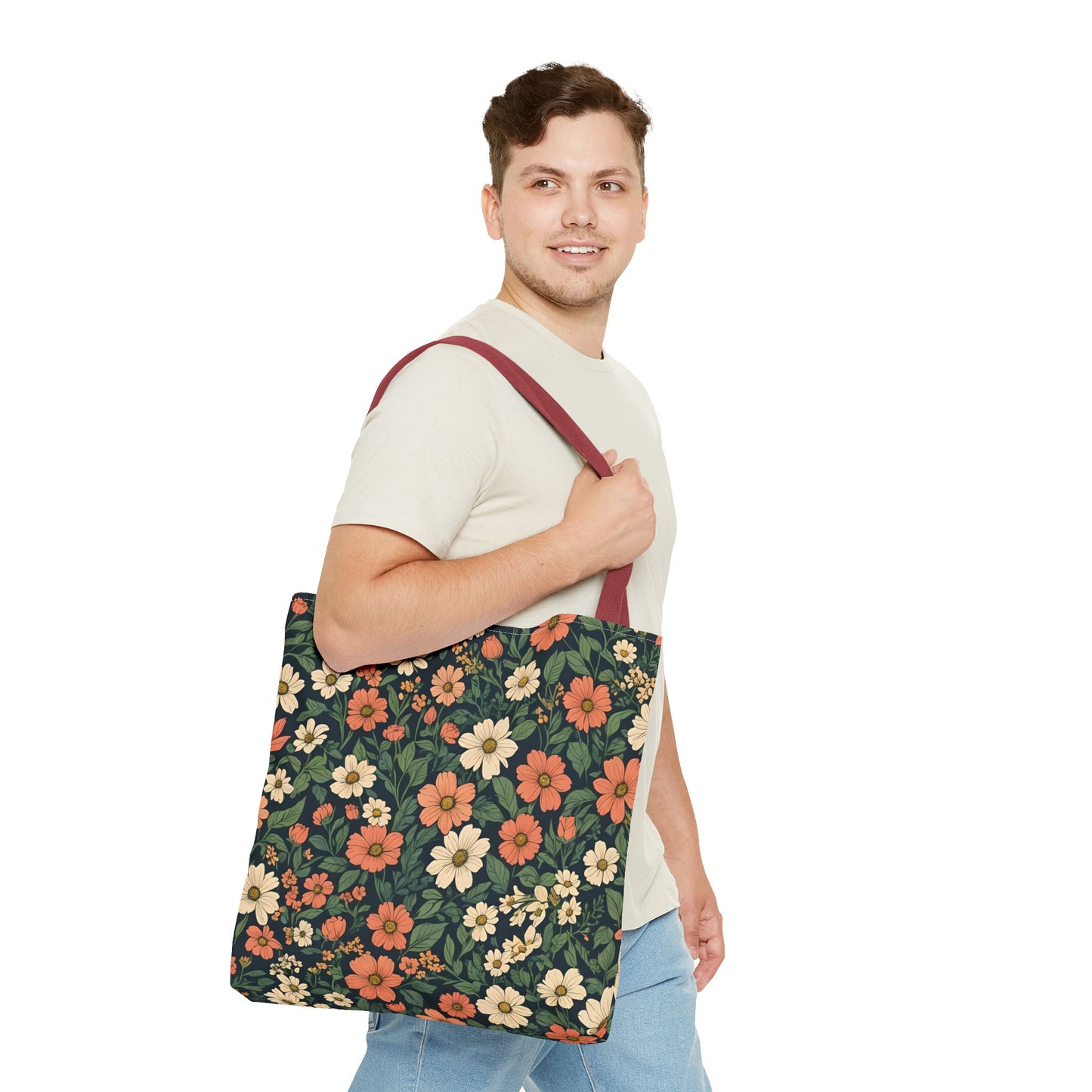 Tote Bag Floral Design Shopping Carry Travel Bag