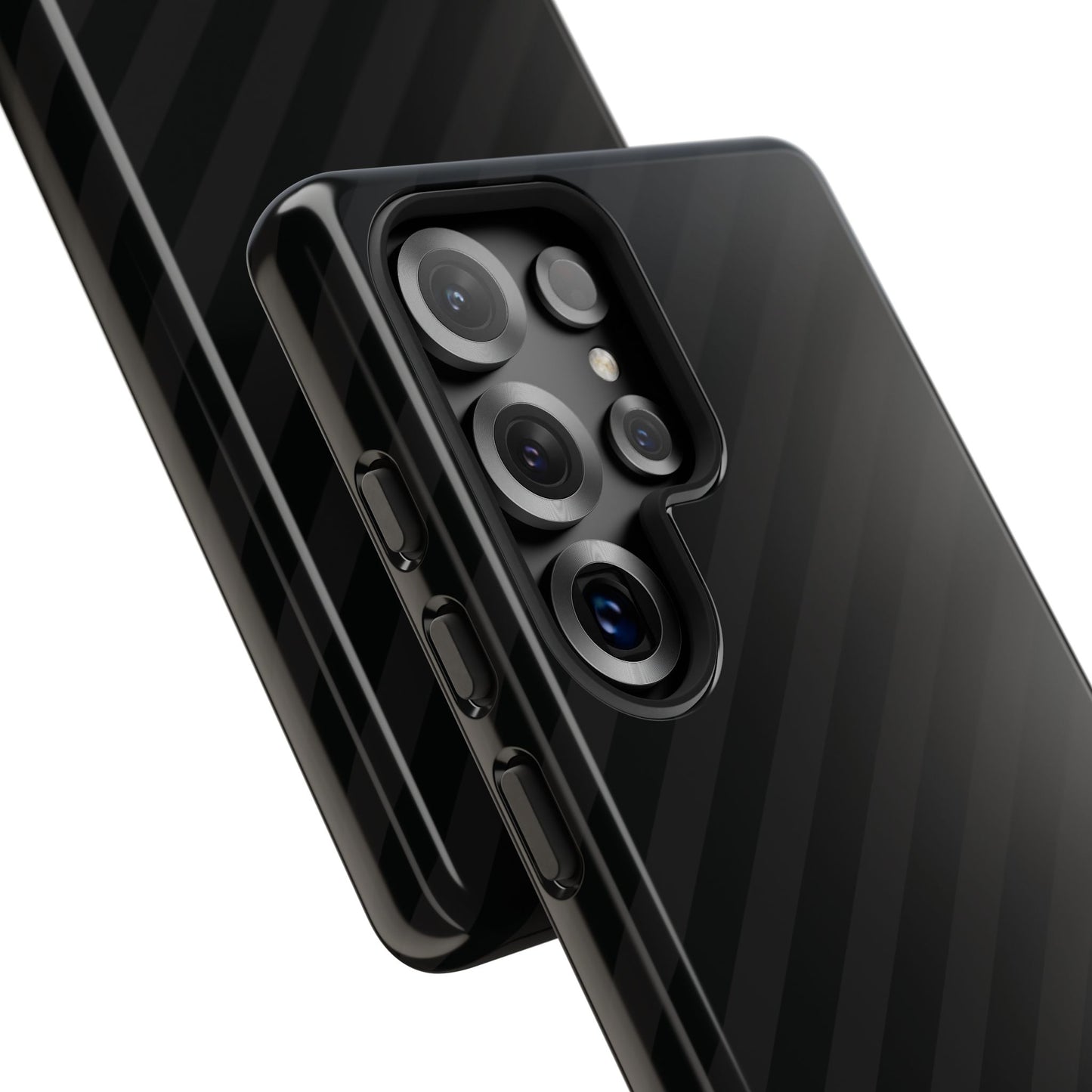 Phone Case, Black Diagonal Pattern Tough Gloss Finish Protective Cover, iPhone, Samsung, Google Pixel, Unique Geometric Design, Gift