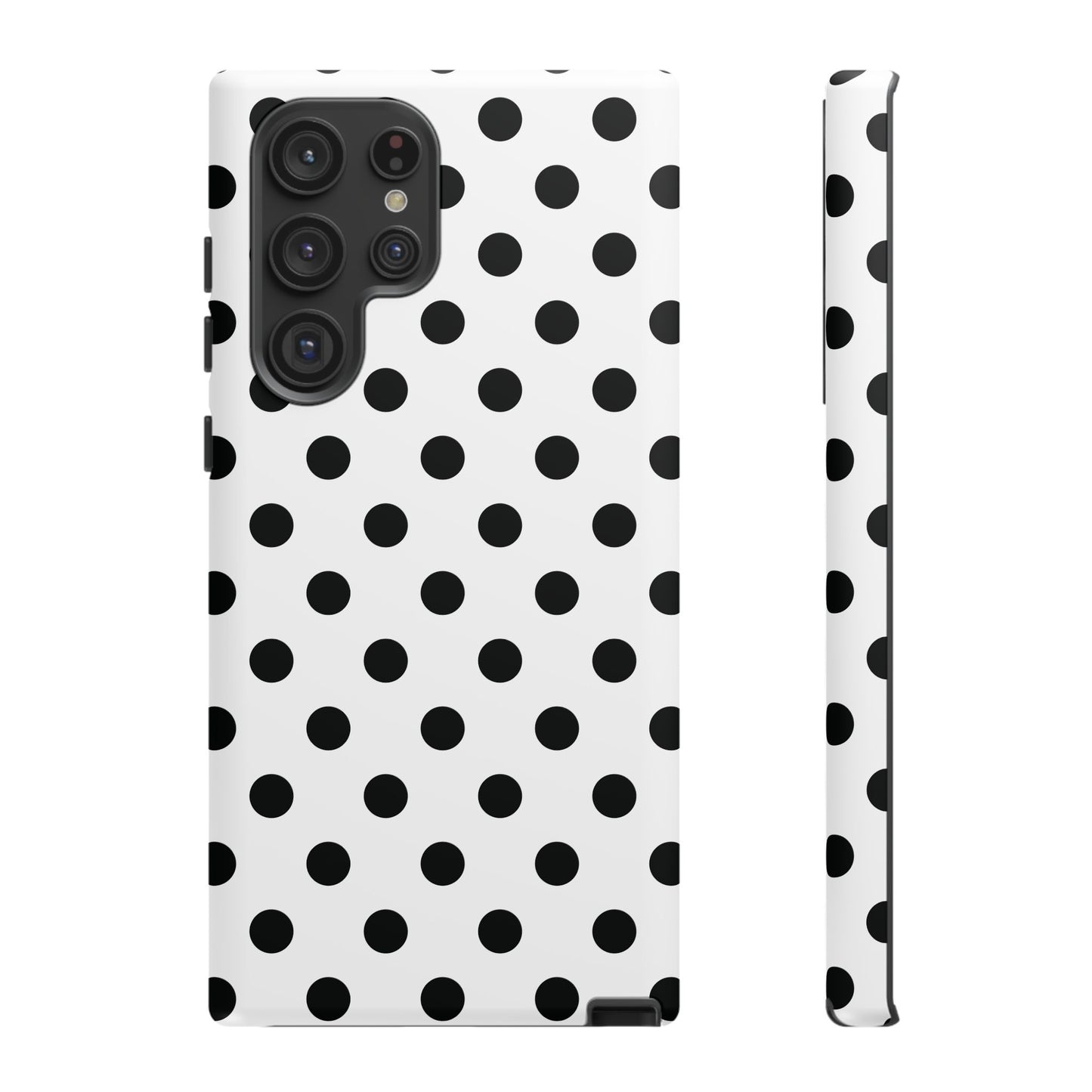 Black White Polka Dot Phone Case Cover iPhone, Samsung Galaxy S25, Google Pixel 7