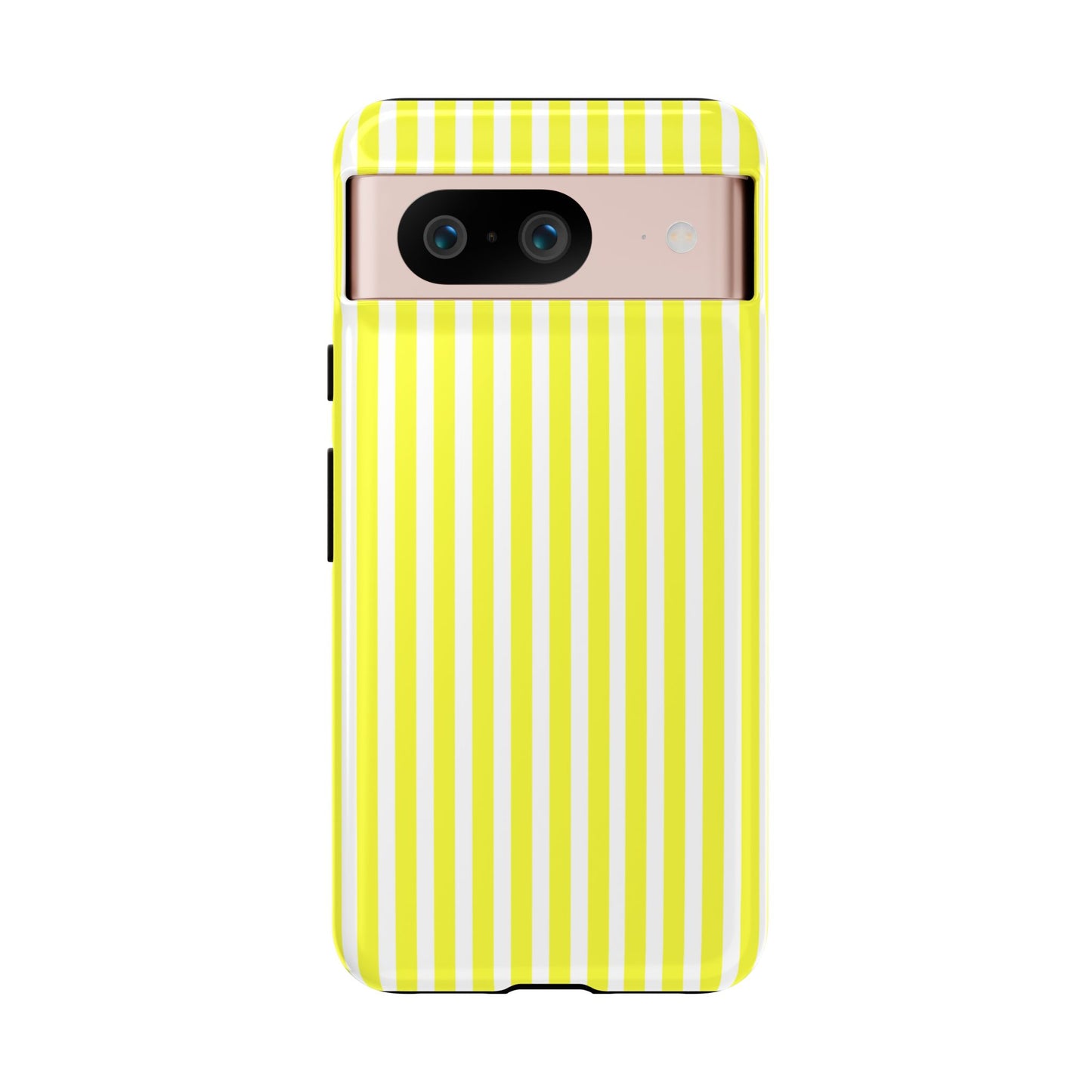 Phone Case Cover, Banana Yellow and White Striped Tough Case for iPhone Samsung Google, Protective Cellphone Cover, Hard Shell Phone