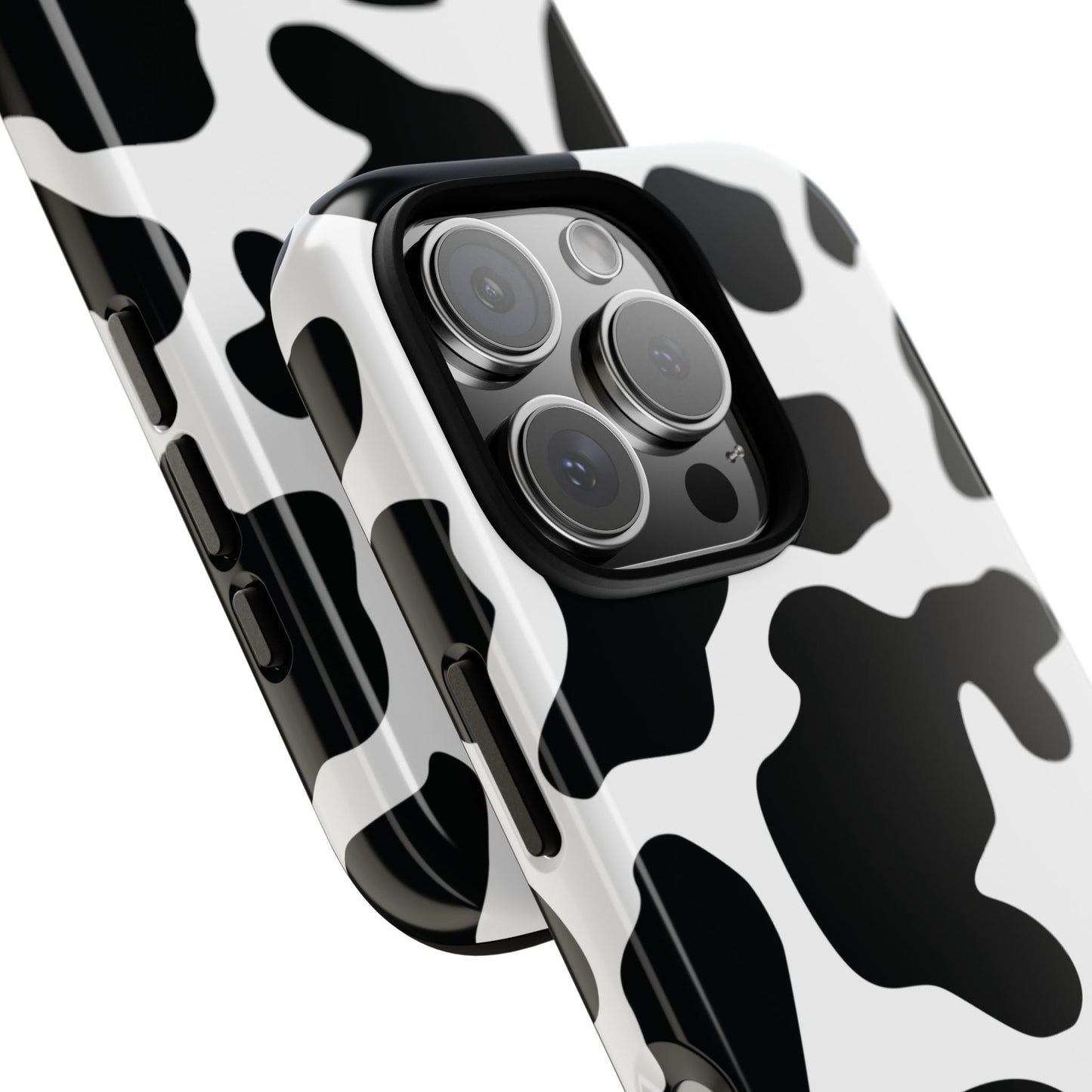Black Cow Print Phone Case Cover for iPhone, Samsung, Google Phones