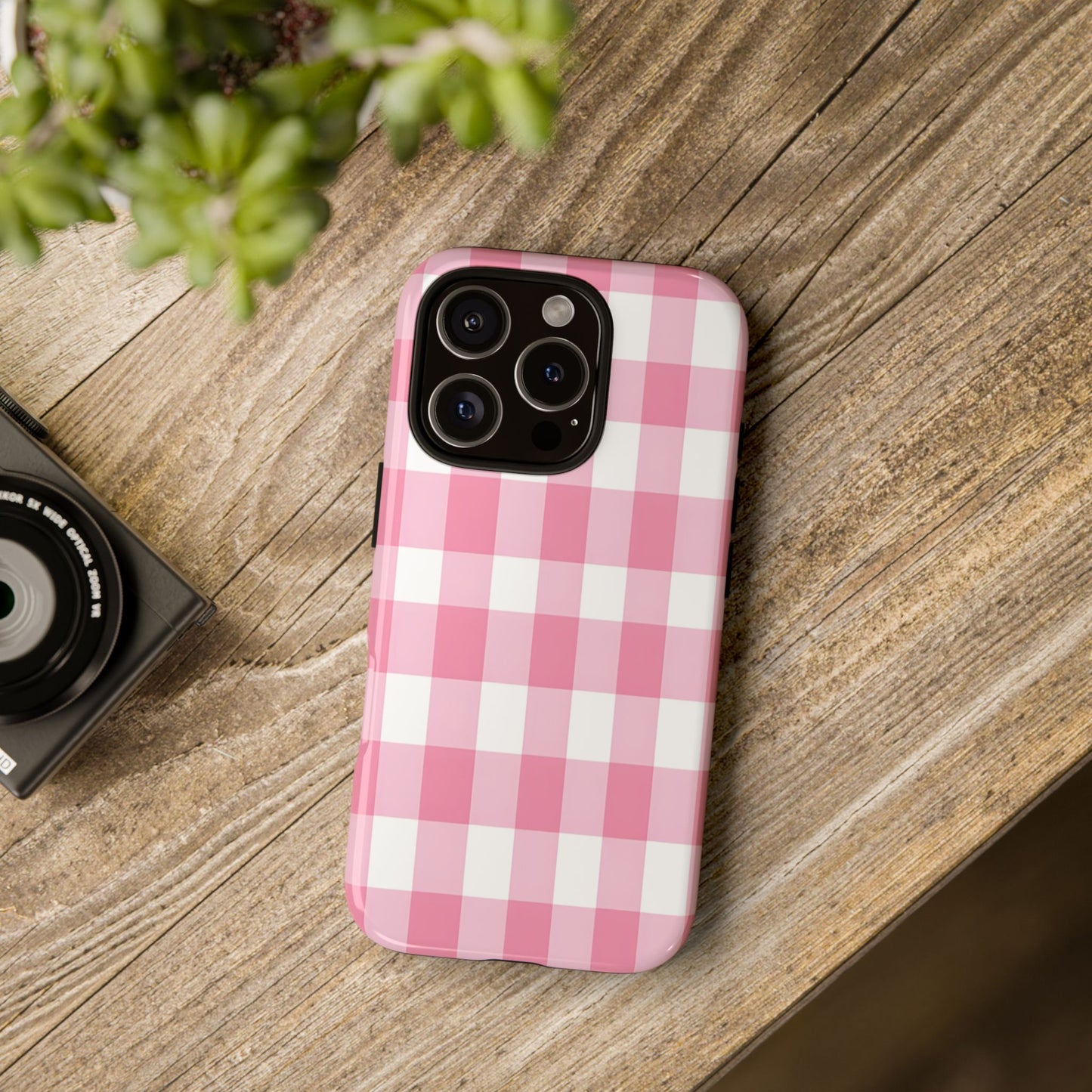 Pink Gingham Cute Phone Case Cover, for Fashion Lovers, Gift for Her, Stylish Tech Accessory, Perfect for Birthdays & Holidays