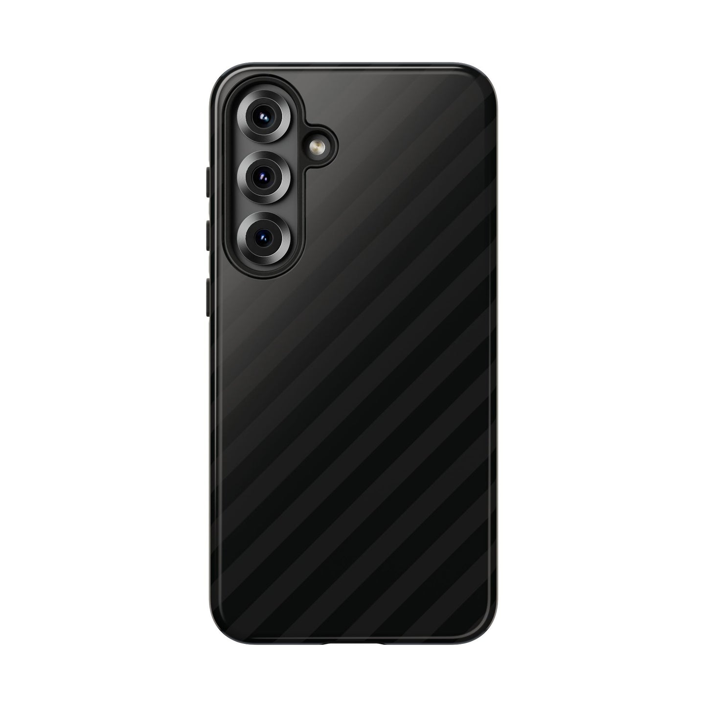 Phone Case, Black Diagonal Pattern Tough Gloss Finish Protective Cover, iPhone, Samsung, Google Pixel, Unique Geometric Design, Gift